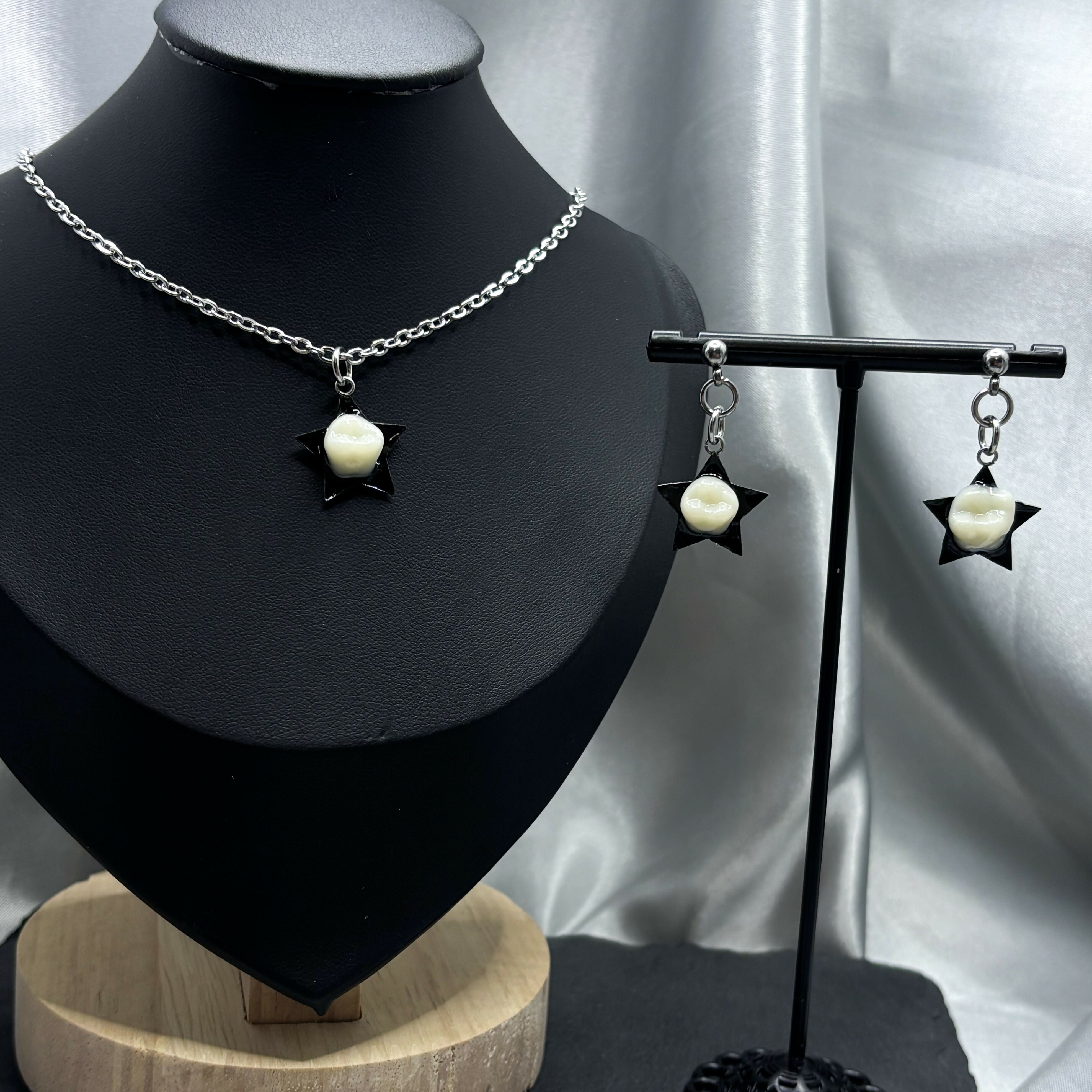 Star Tooth Necklace & Earrings Set