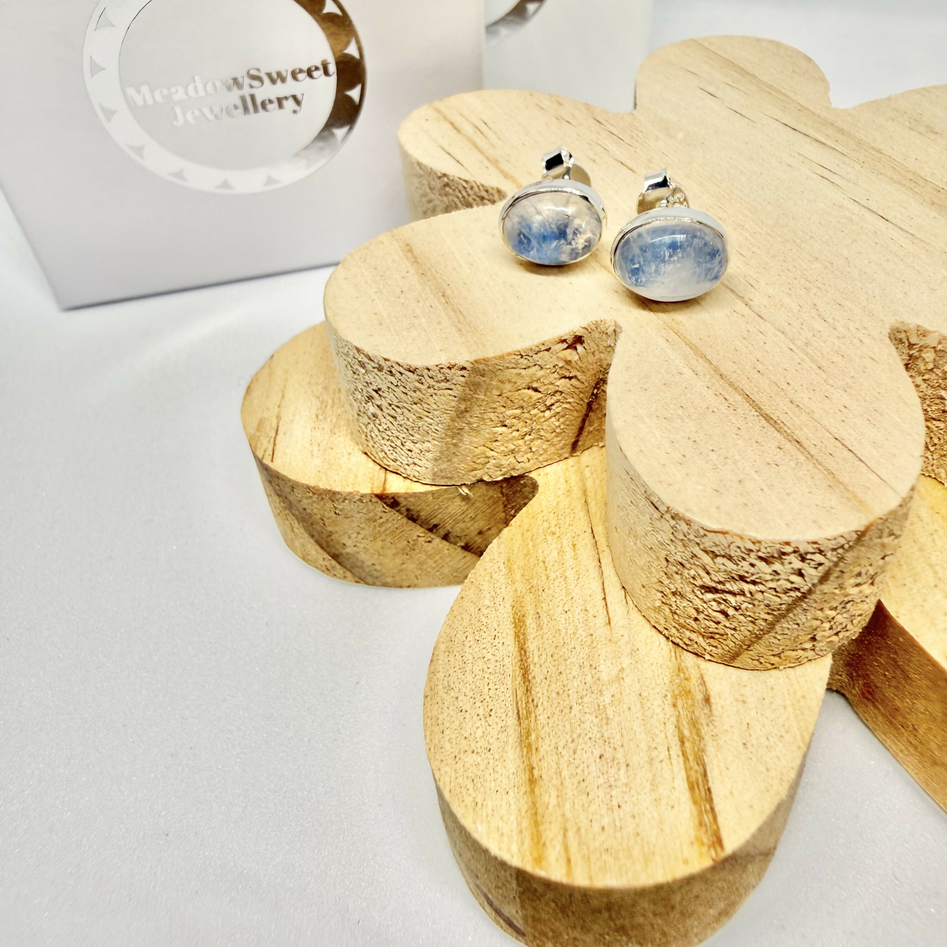 BLUE MOONSTONE STUD EARRINGS