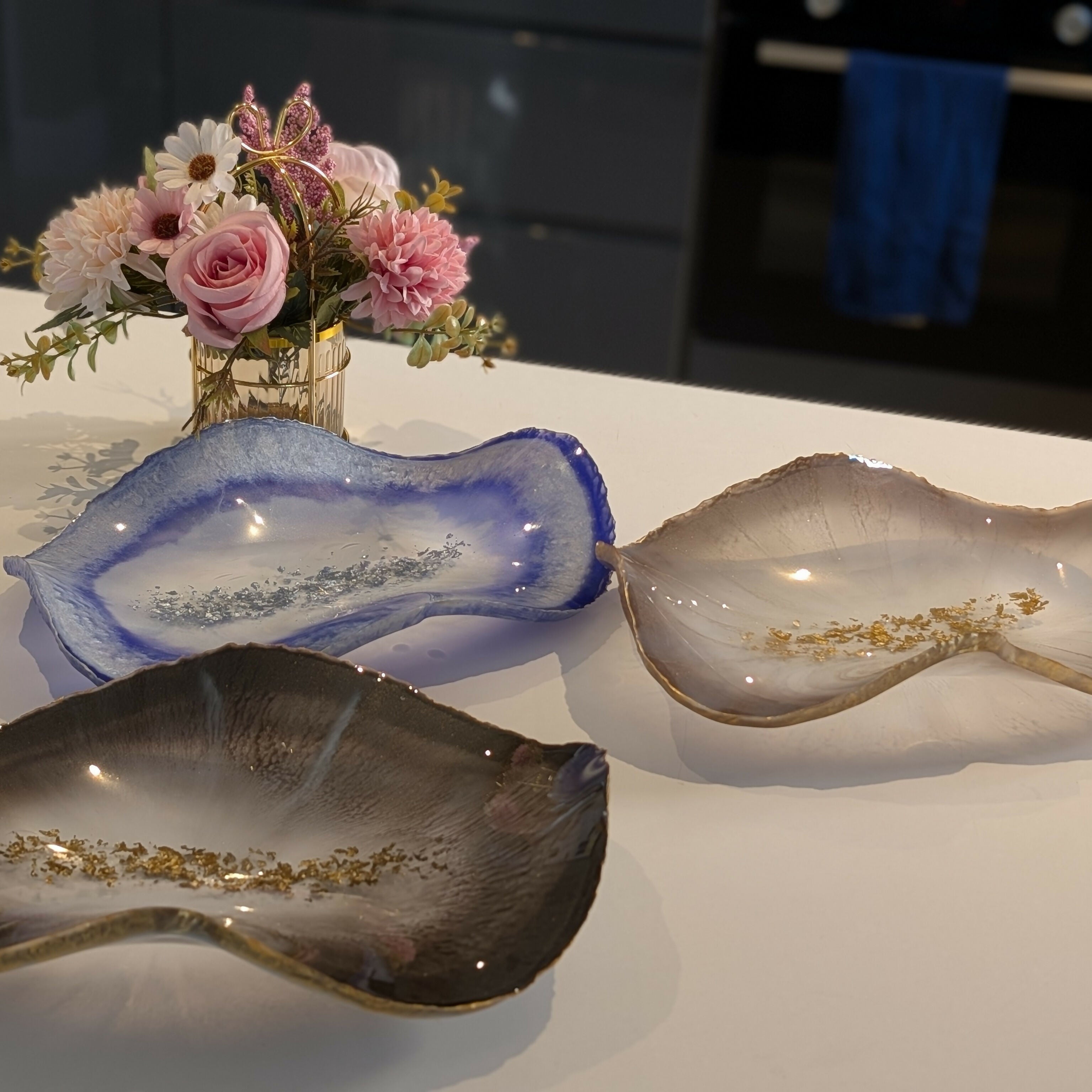 MULTI COLOUR HANDCRAFTED RESIN TRINKET DISH