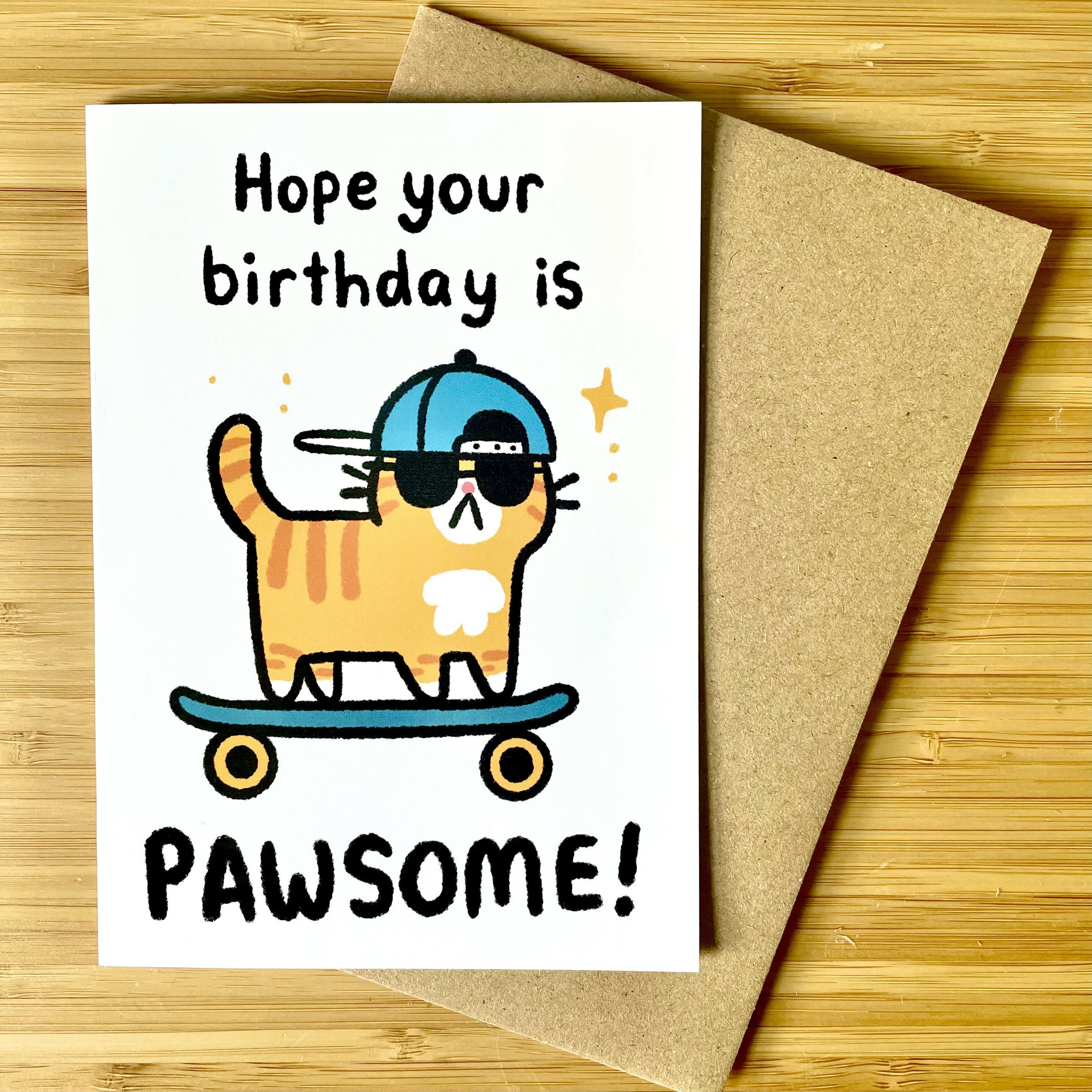 A6 Cat Pawsome Birthday Card