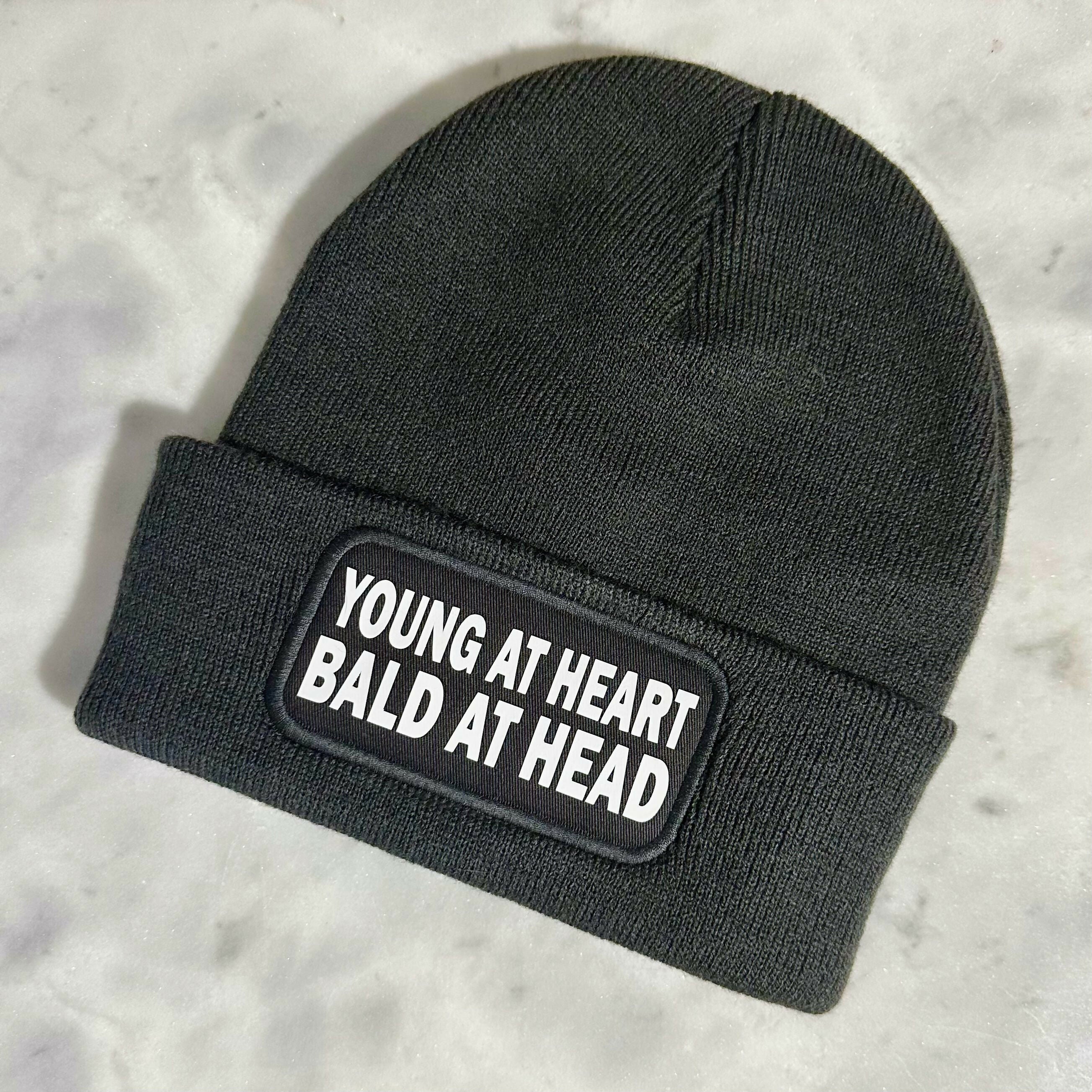 Young At Heart Cuffed Rectangular Patch Beanie Hat