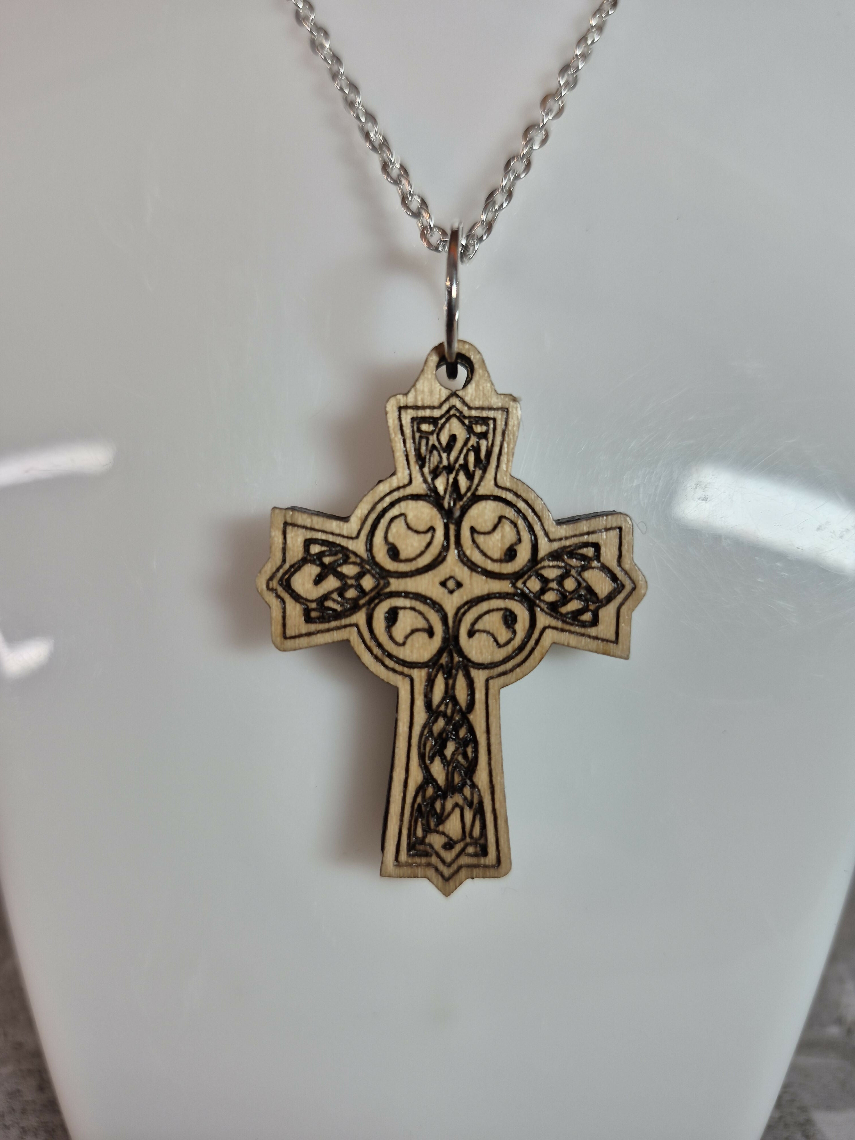 Handcrafted and Engraved Celtic Cross Pendant