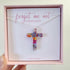 Real Flower Multicolour Cross Necklace Sterling Silver