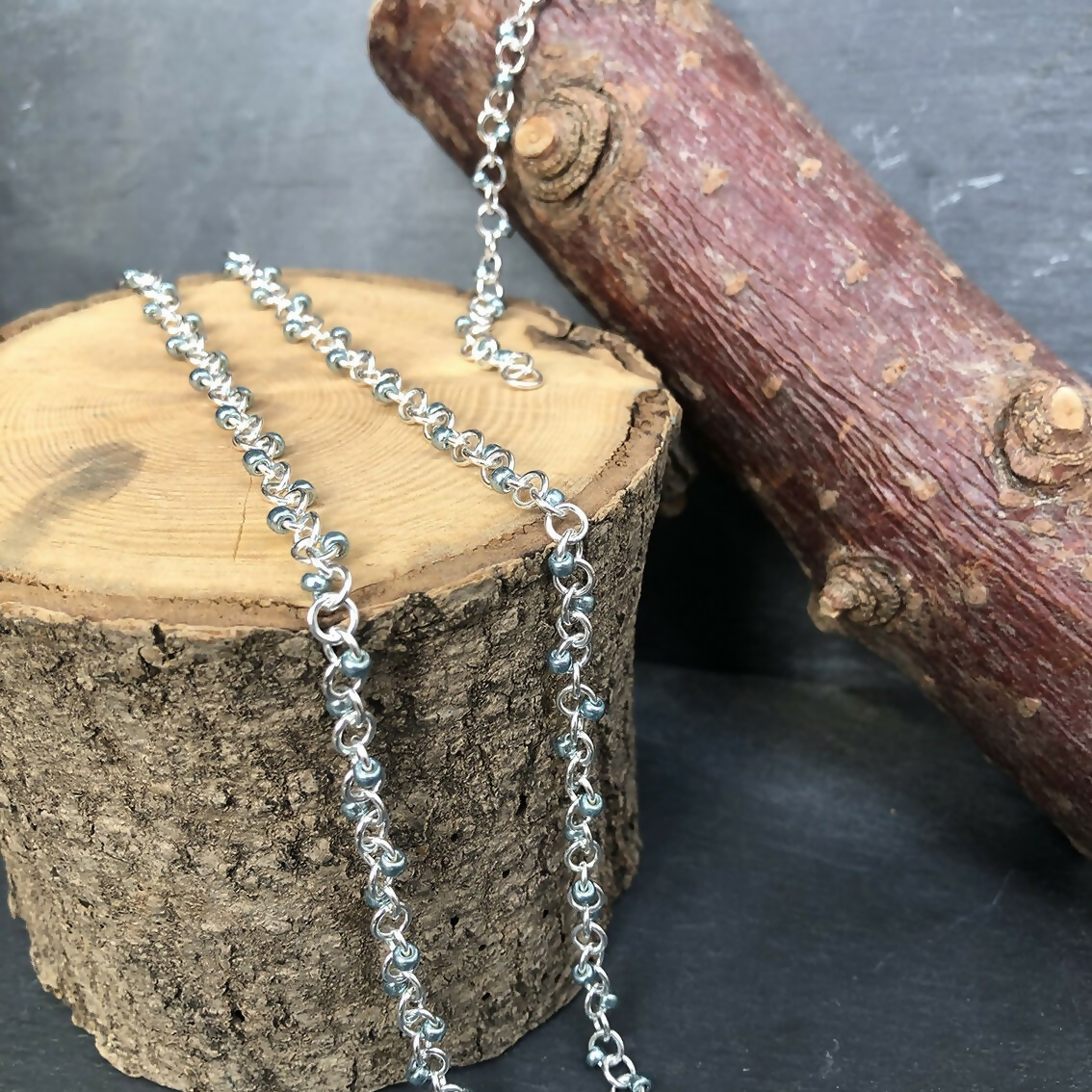 Sterling Silver Miyuki Dots Necklace