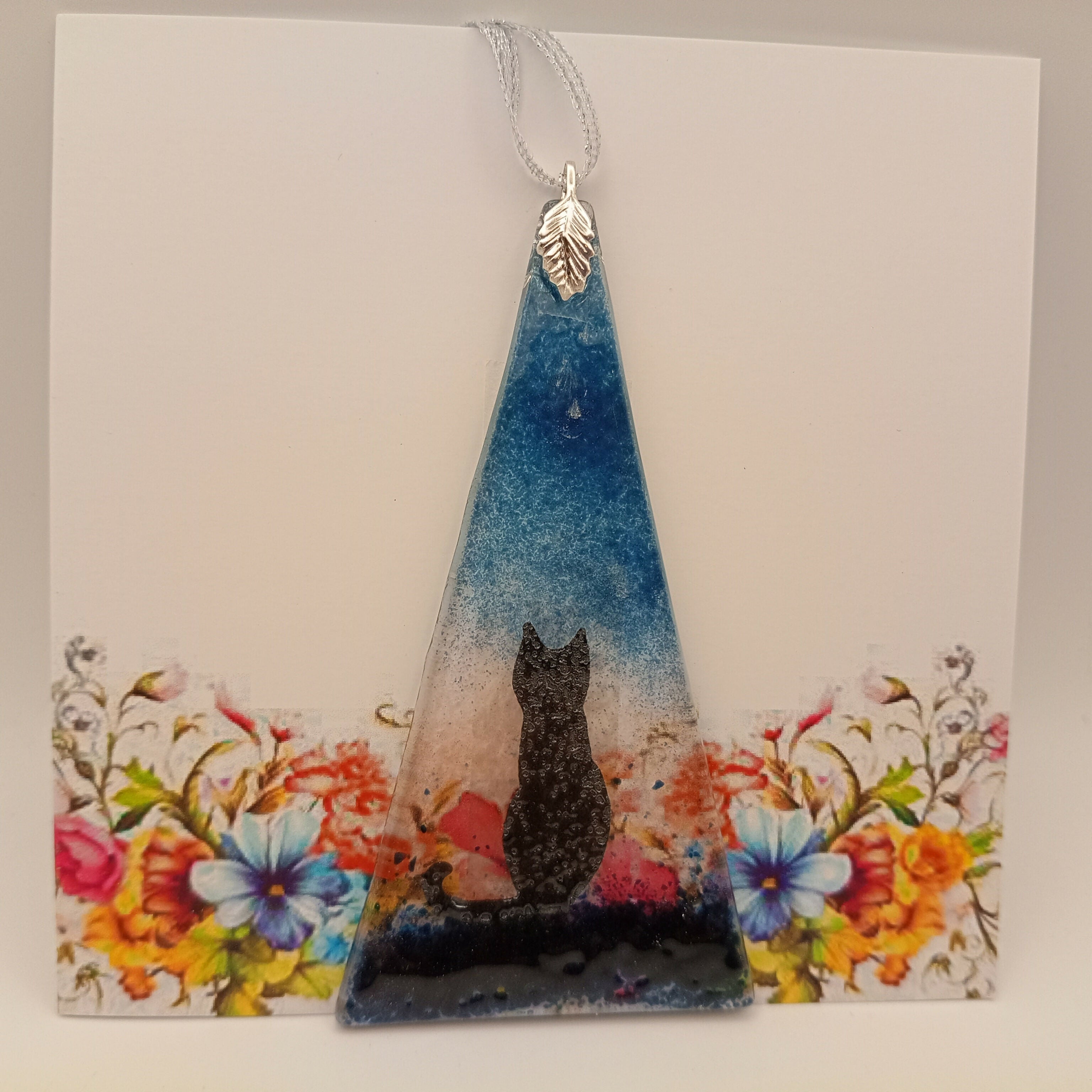 Fused Glass Cat Card