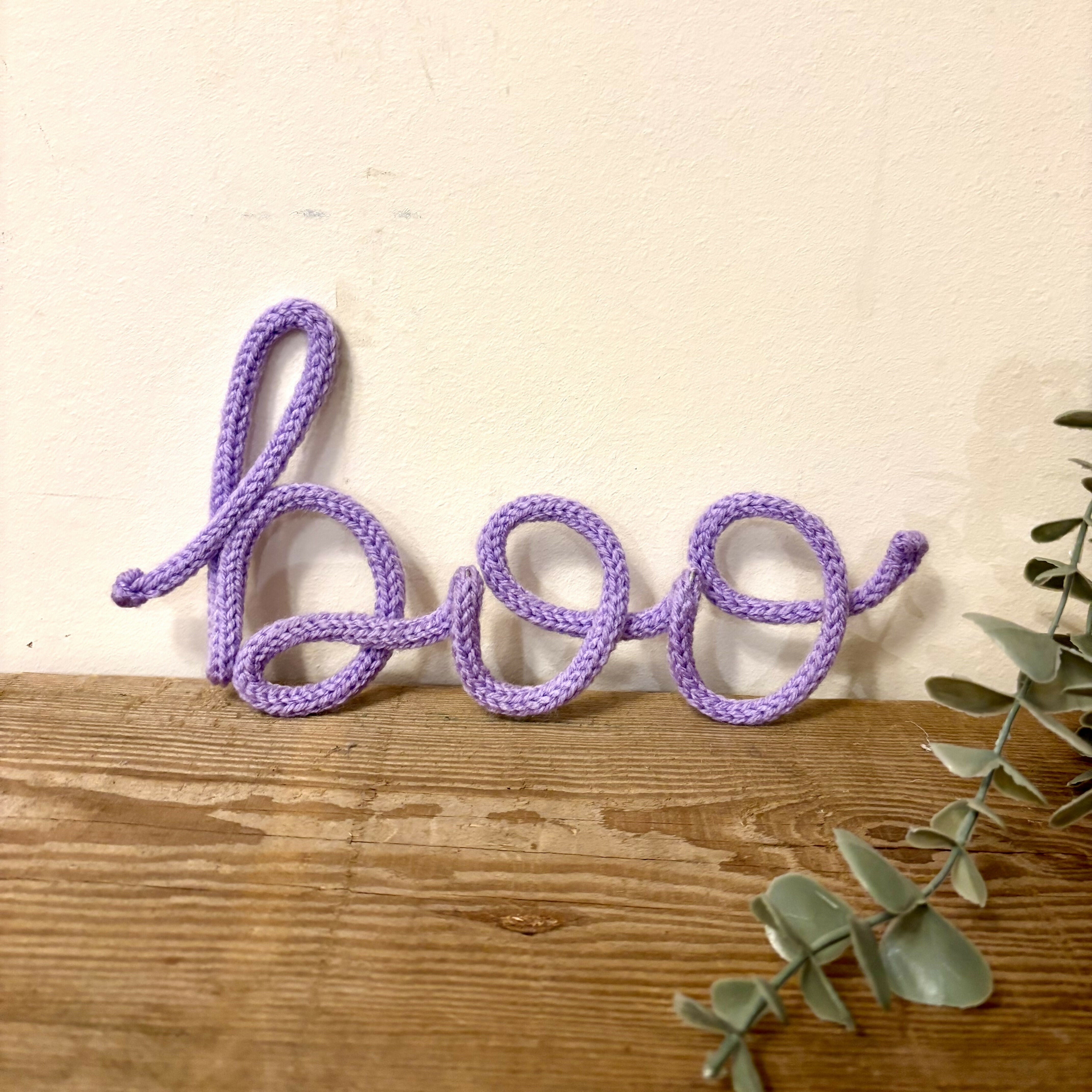 Woolly Wire Boo Halloween Decoration