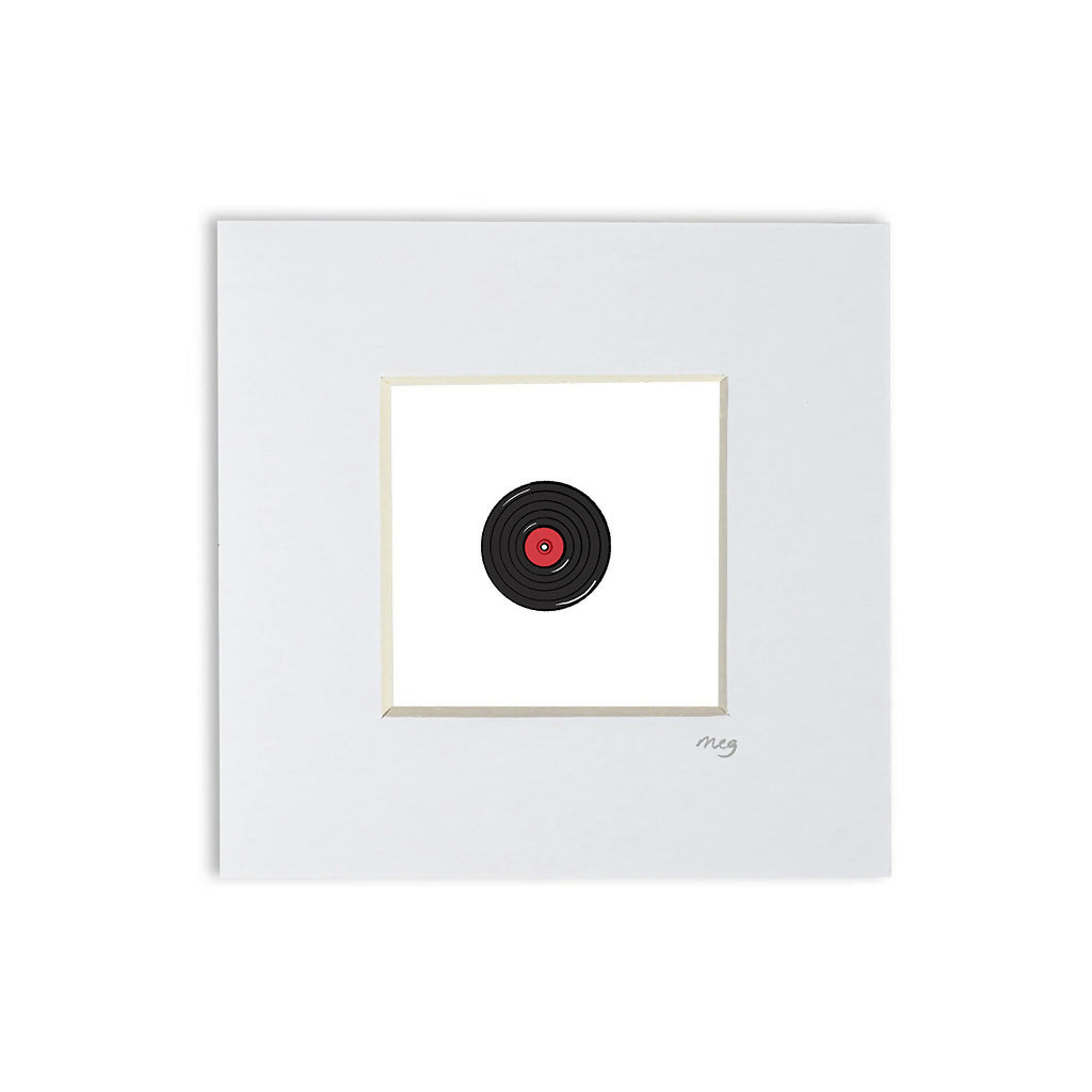 Vinyl Record 4x4" Mounted Mini Print