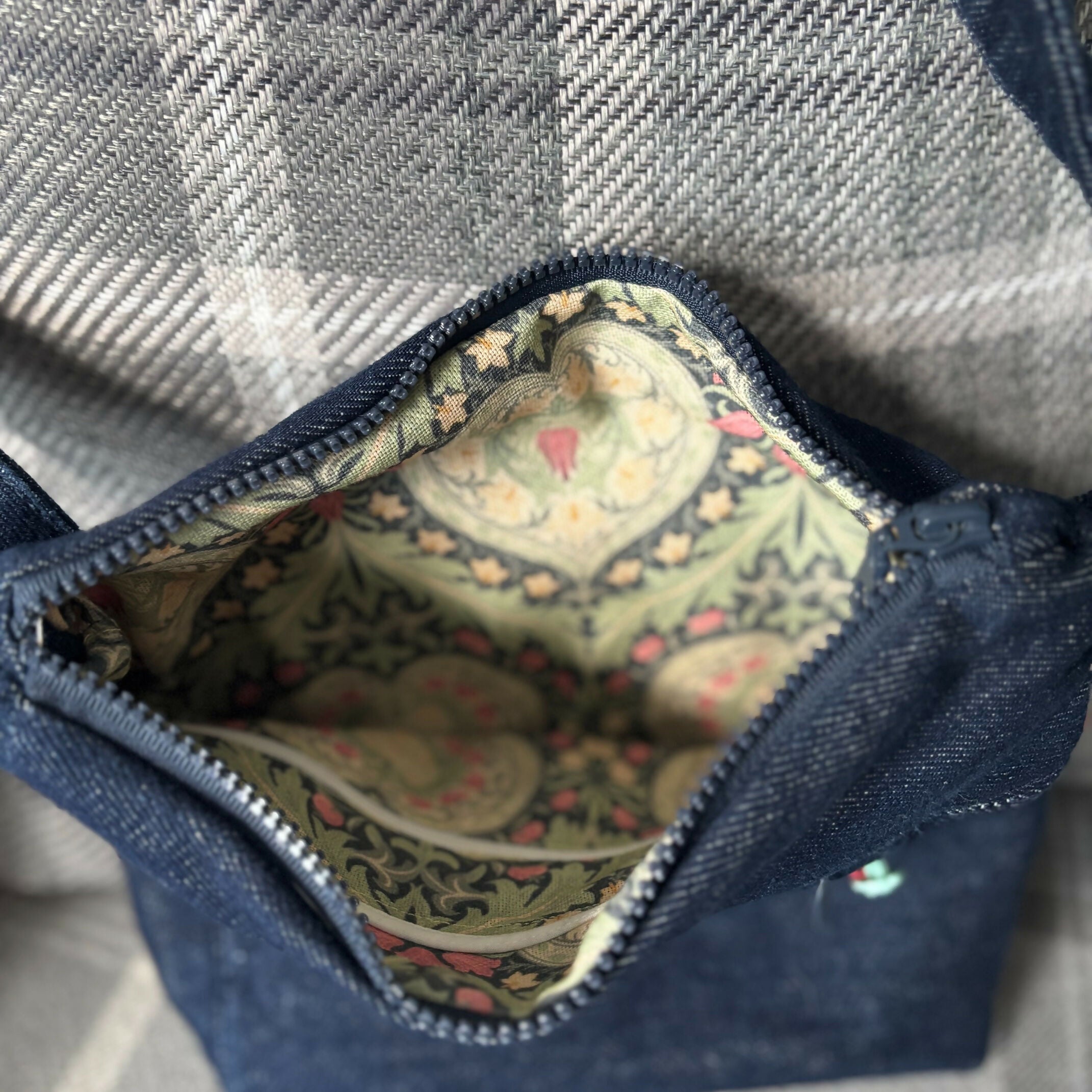 Unique Bag Handbag Made From Upcycled Jeans With Adjustable Handle