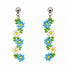 Handmade Beaded Dangle Earrings - Mediterranean Flowers, Colourful Festival Accessory