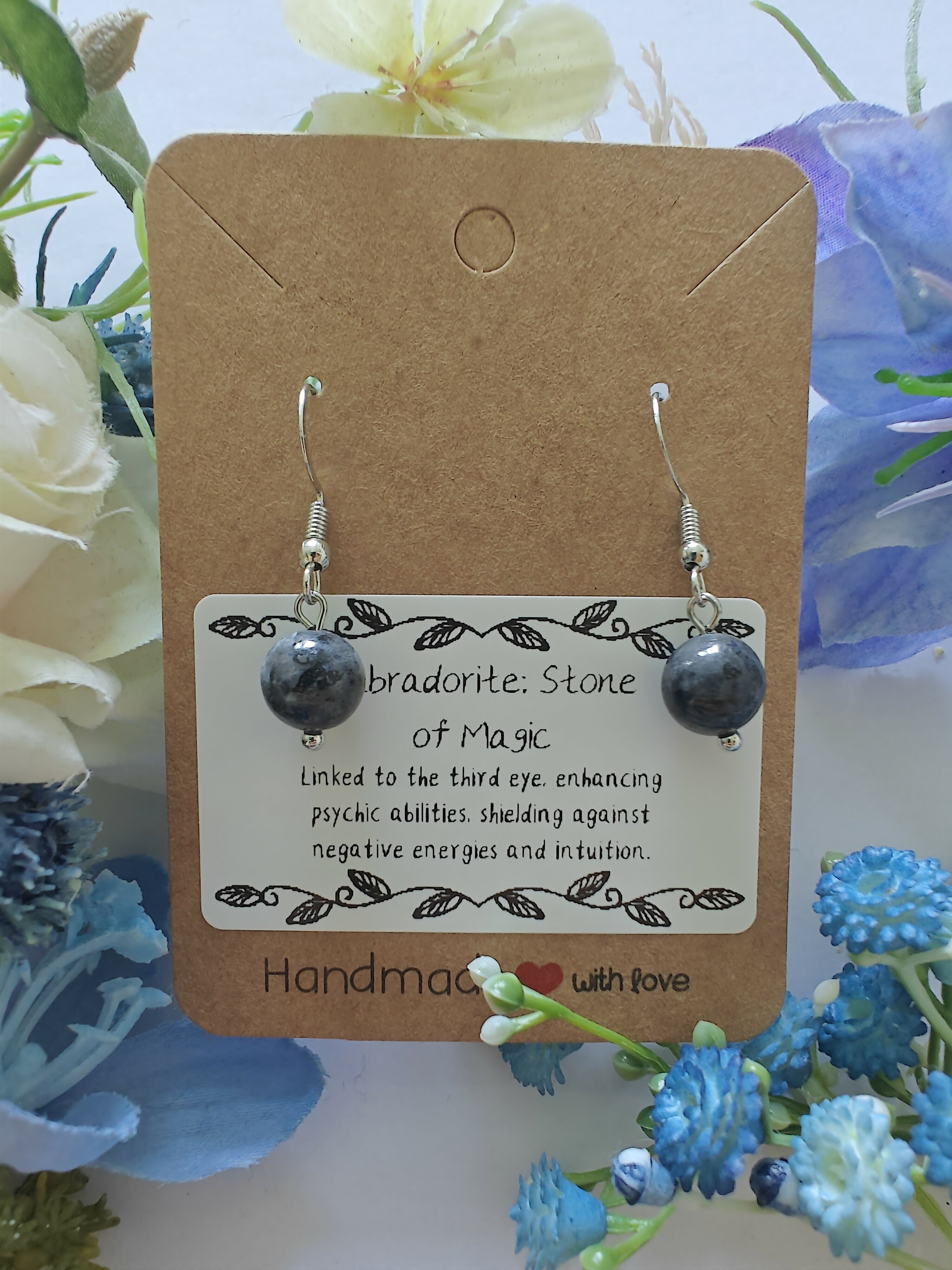 Labradorite Earrings on Sterling Silver Plated Hooks