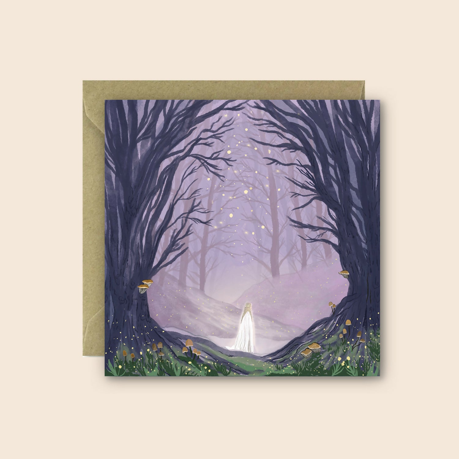 Lady of the Forest Folklore Greetings Card