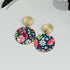 Christmas Print Statement Earrings - Handmade Polymer Clay - Polly Plant