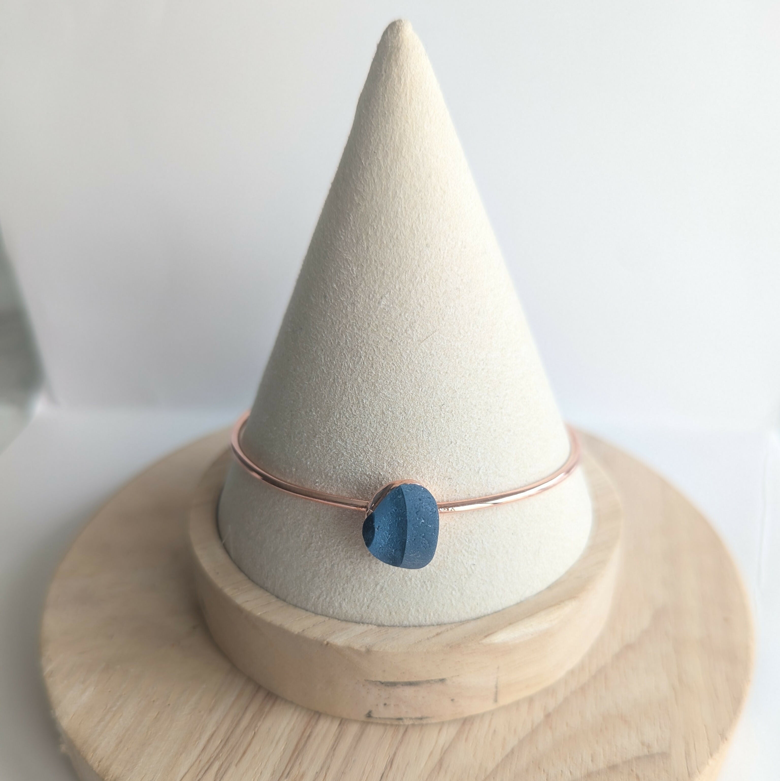 Two-tone Blue Seaglass Bangle