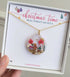Christmas Gingerbread Real Flower Necklace Gold Plated
