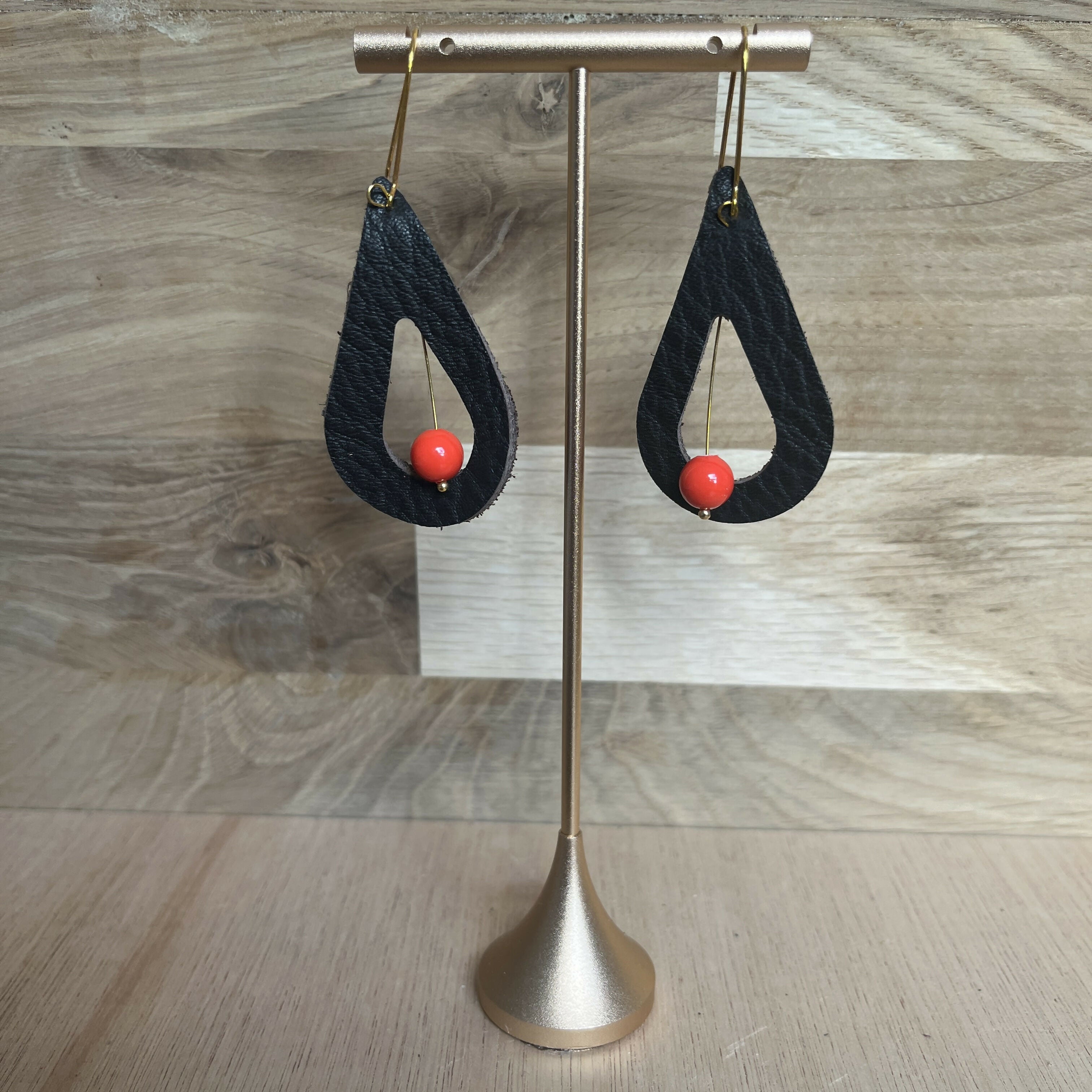 Autumn Ember Leather Earrings