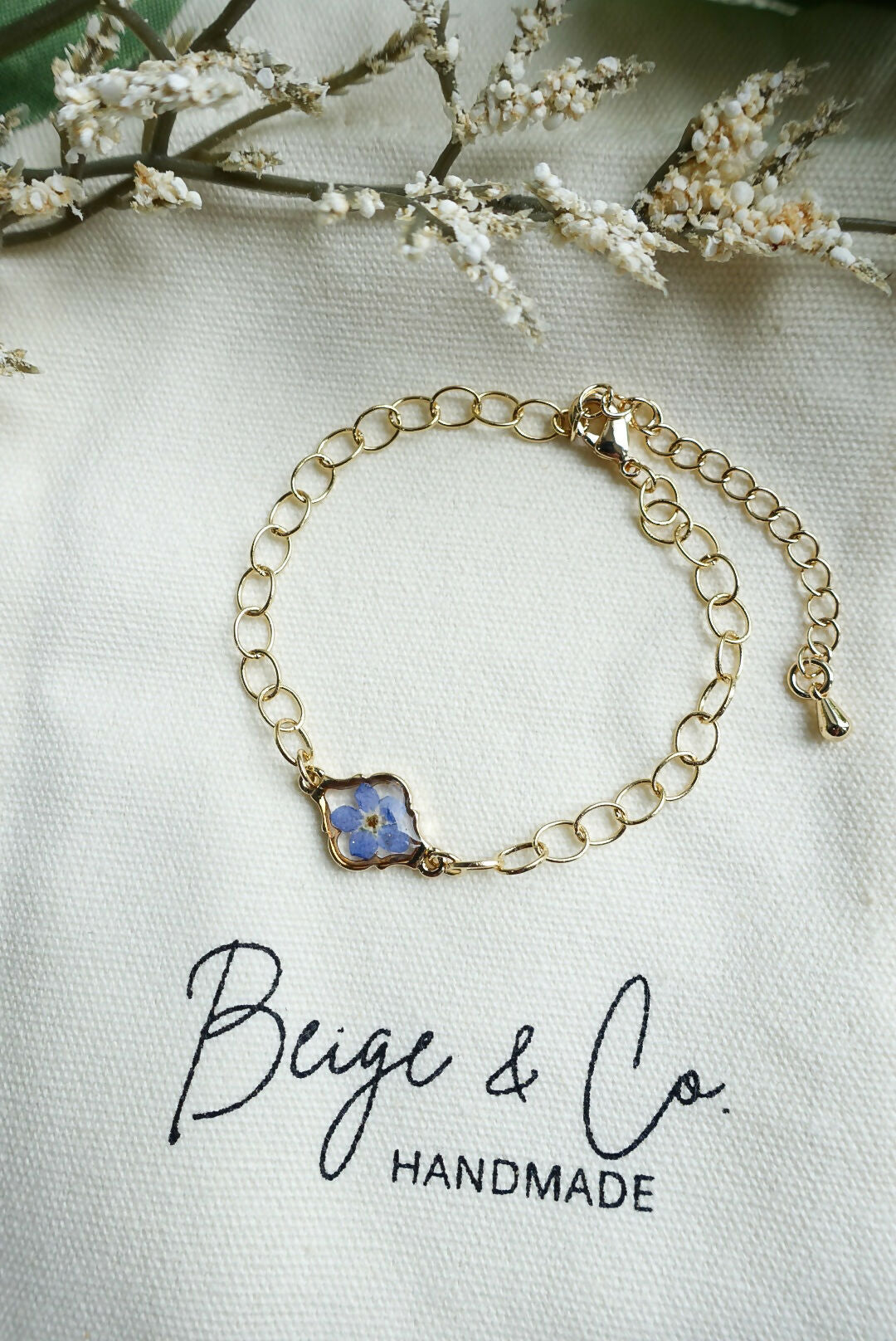 Pressed Flowers Bracelet - Forget Me Not