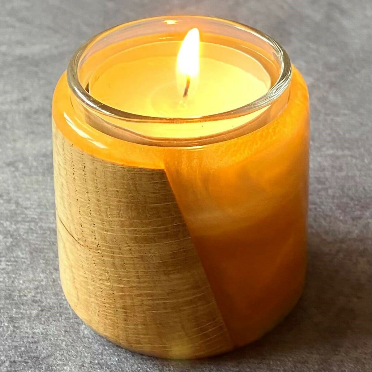 Handmade Burr Wood and Resin Tealight Holder