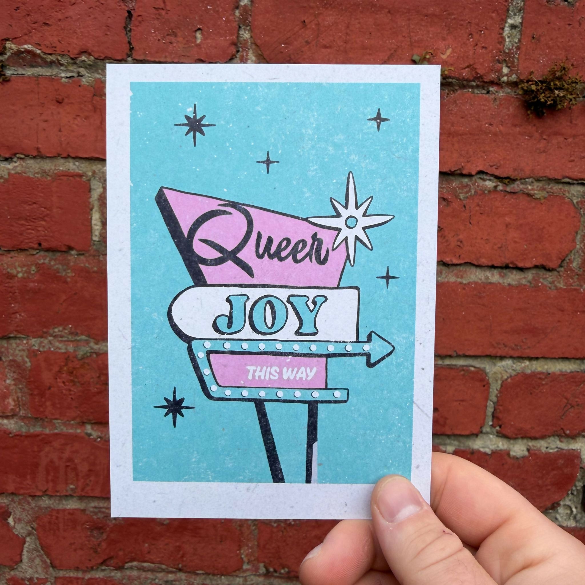 'Queer Joy This Way' Illustrated Postcard