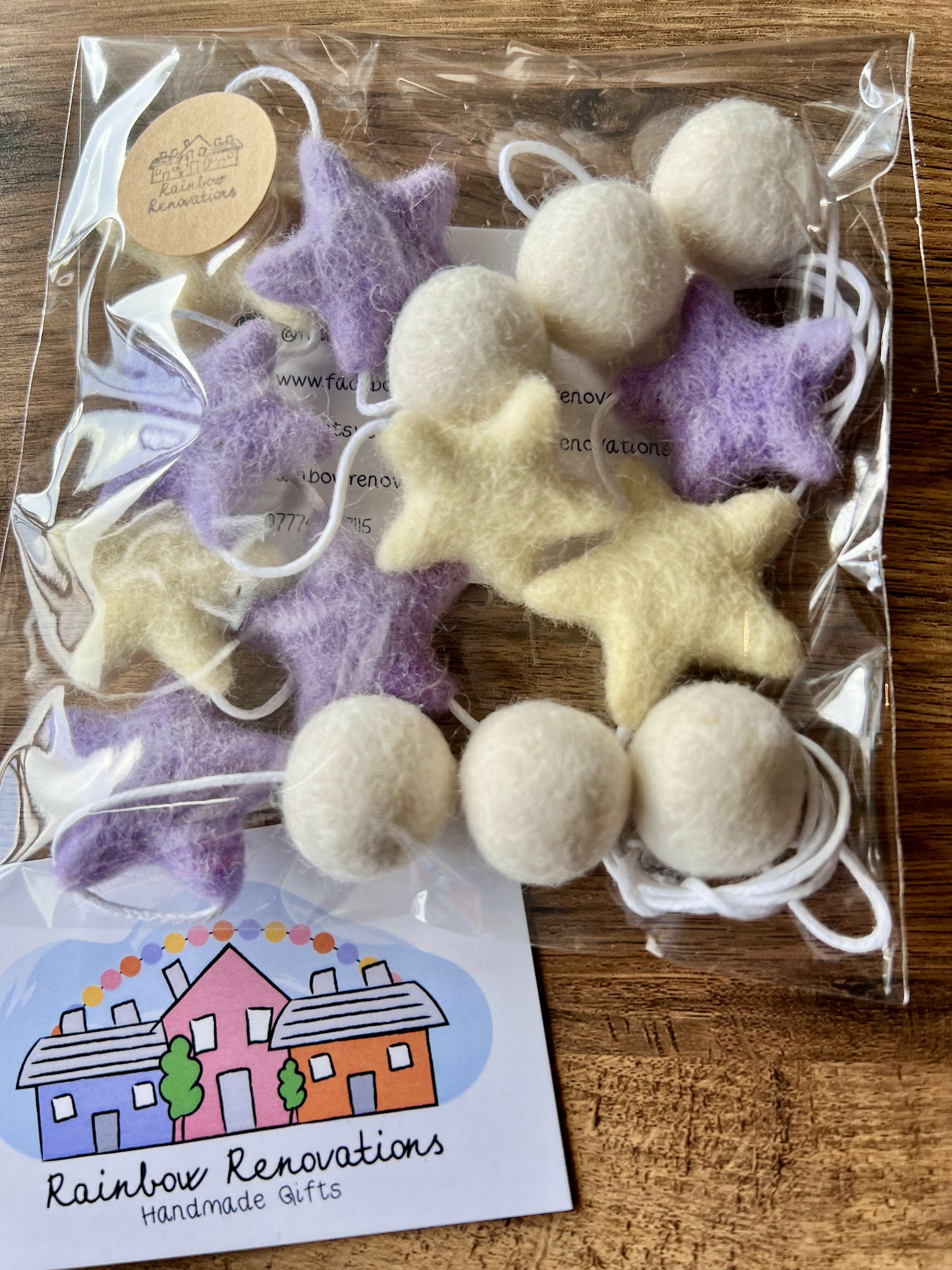 Felted Star Garland