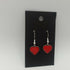 Bright Red Enamel Heart Earrings