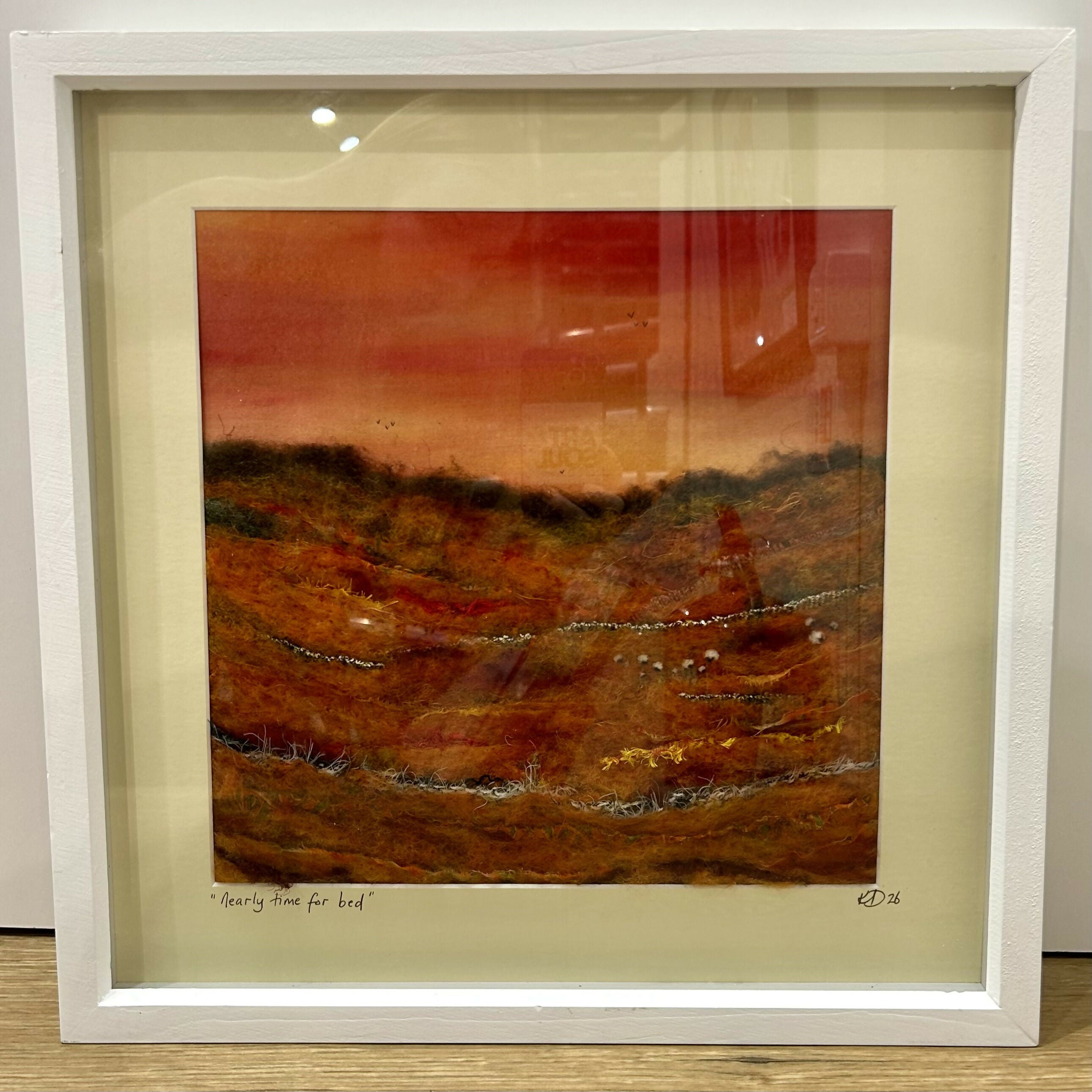 Nearly Time For Bed - Original Textile Framed Artwork