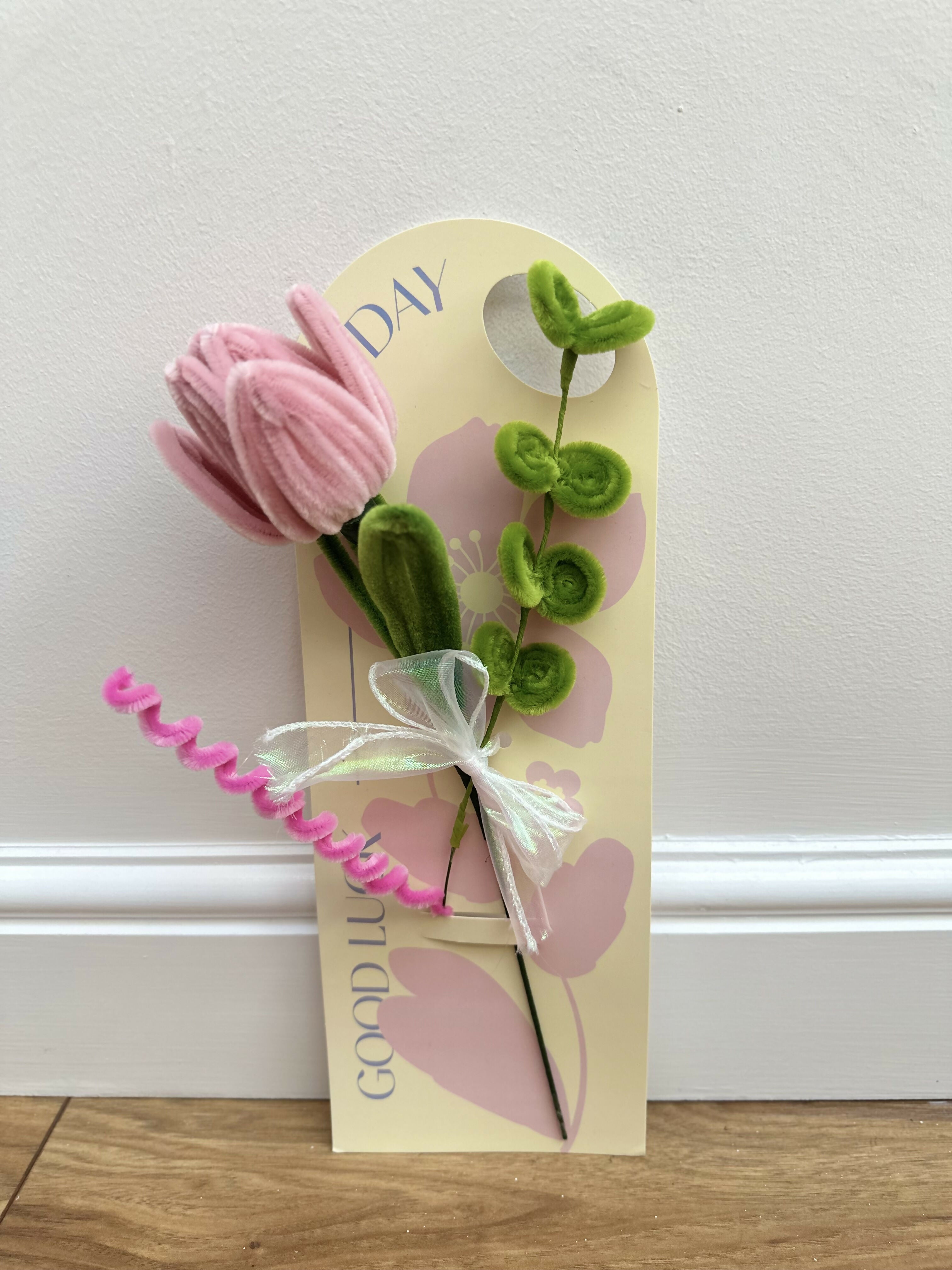Handmade Chenille Flower Card