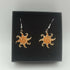 Yellow and Tangerine Orange Sun Burst Enamel Earrings