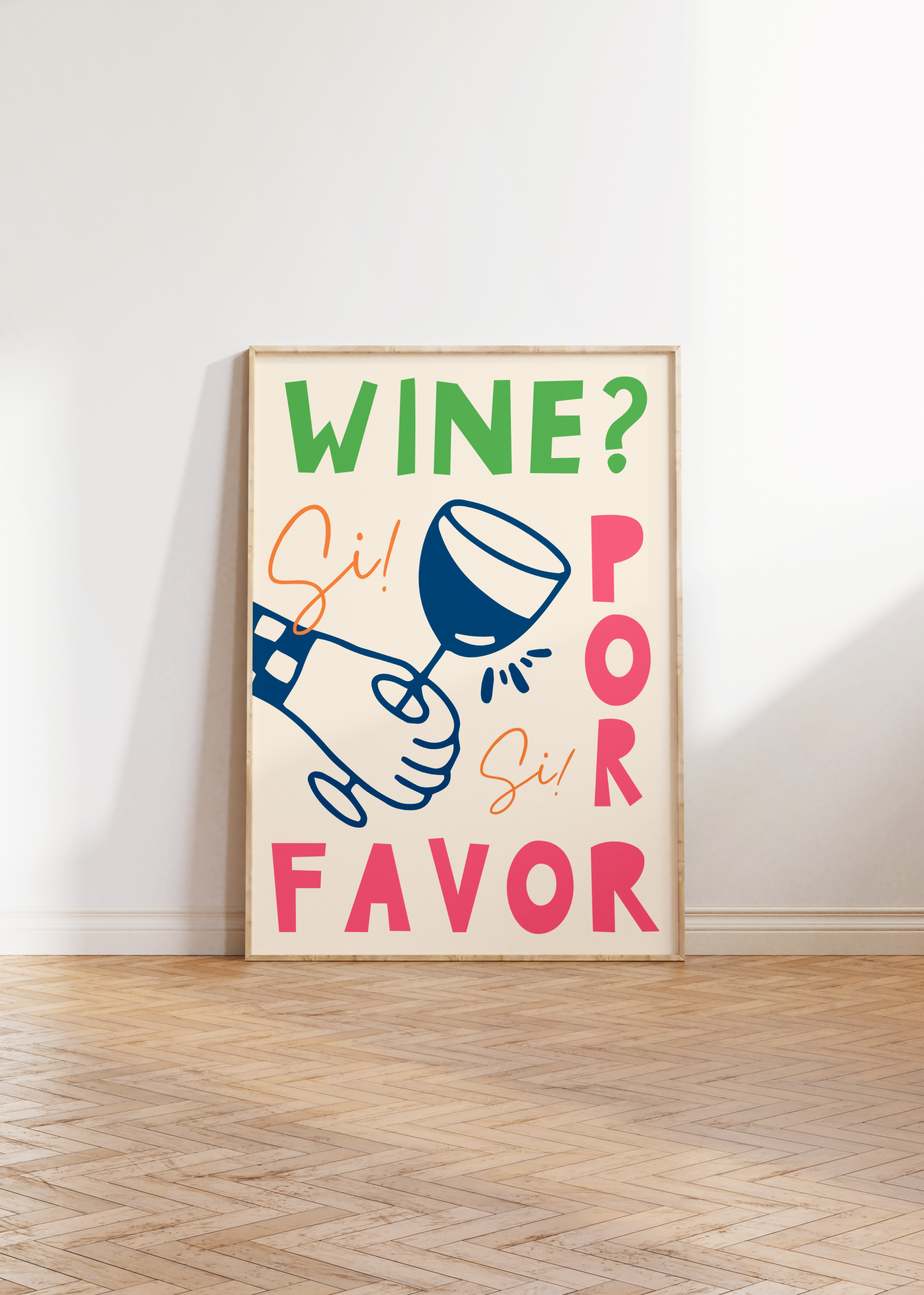 WINE POR FAVOR WALL ART PRINT