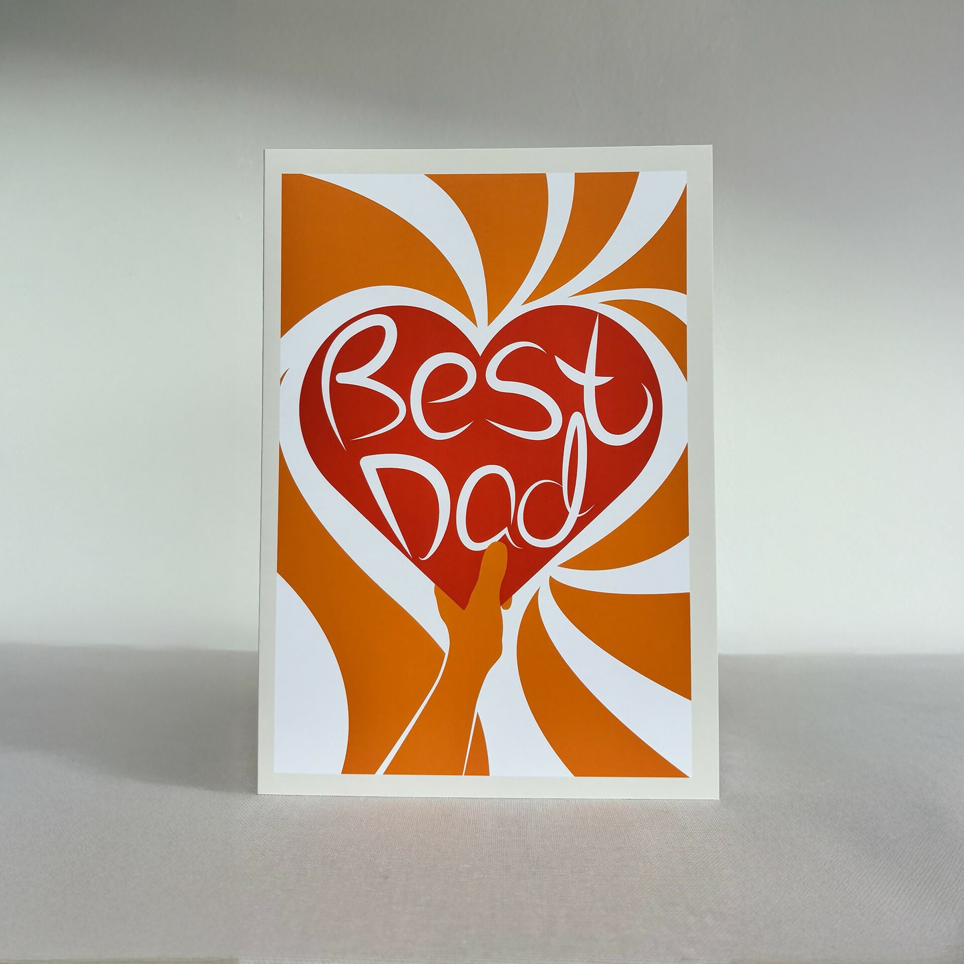 Best Dad Card - Red Heart Father's Day Card