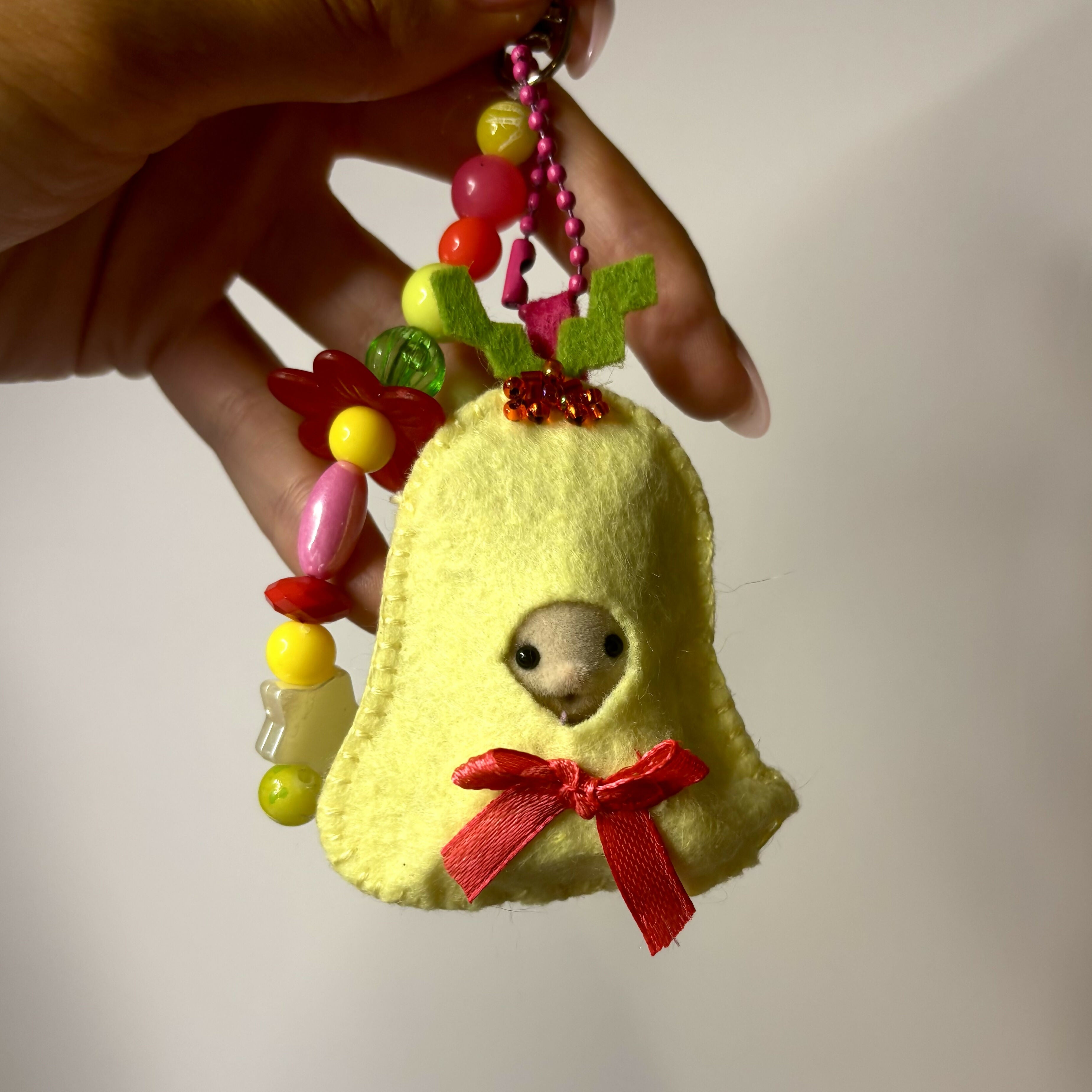 Christmas Bell Felt Keyring