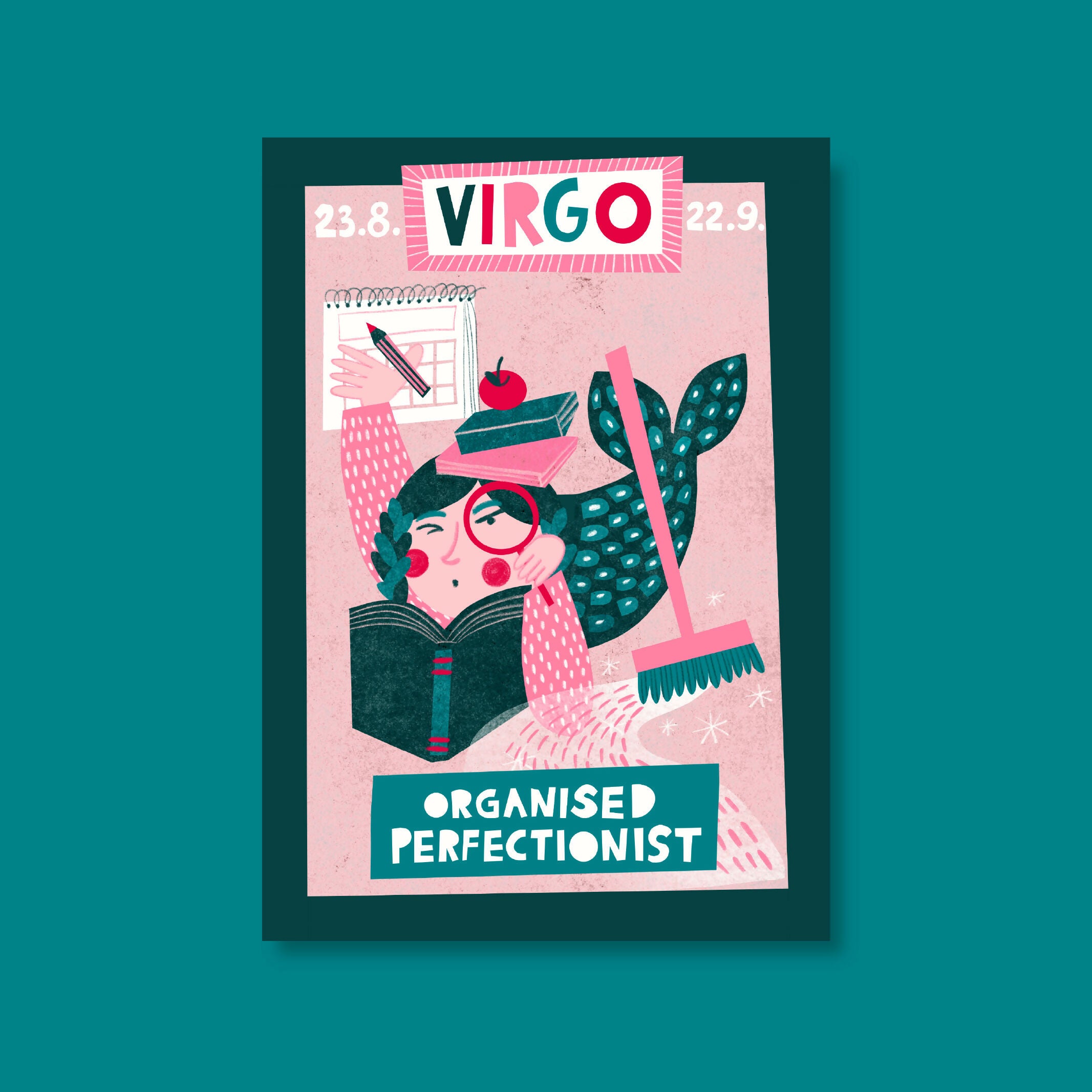 Fun Motivational Illustrated Zodiac Print - Virgo