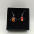 Red and Gold Triangular Dichroic Glass Earrings