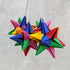 rainbow origami paper 3D star baubles