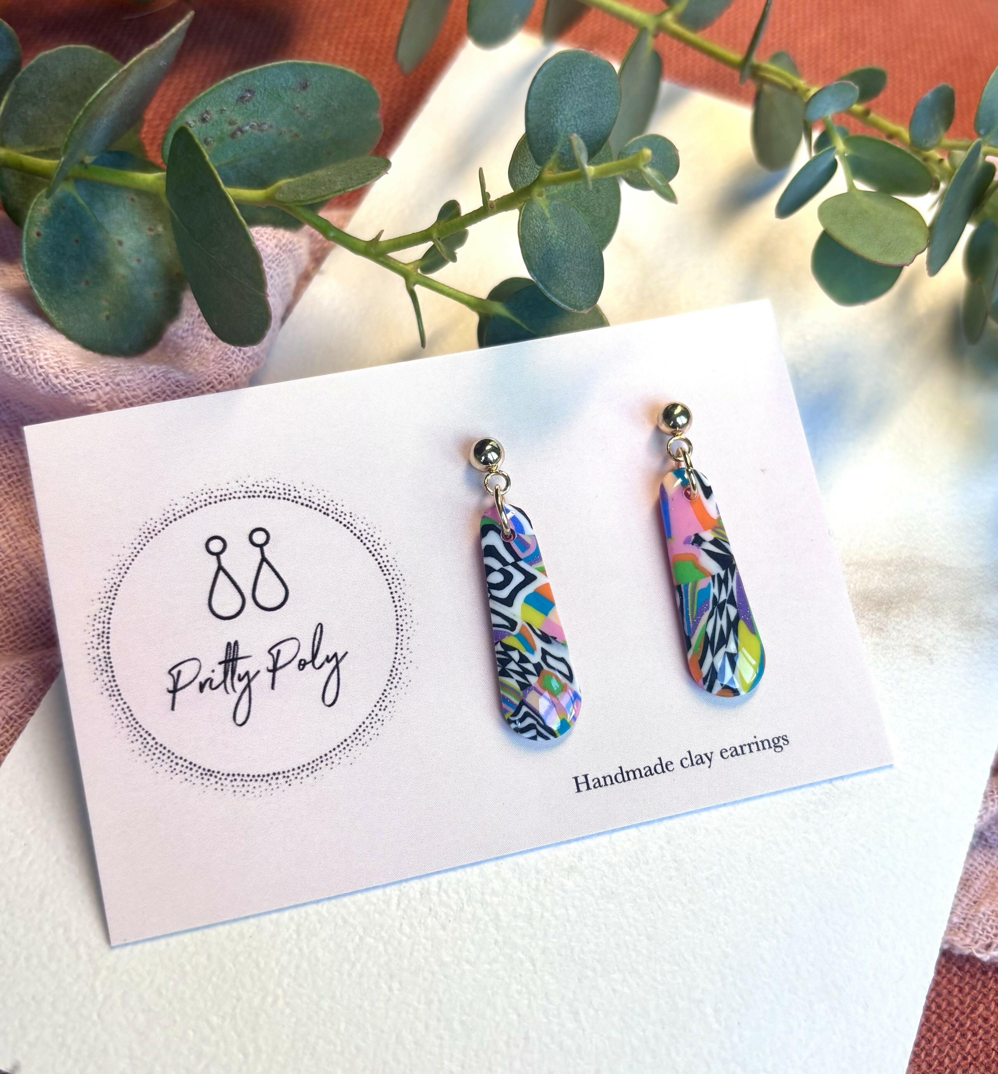 Funky Pattern Collection - Small Dangles Polymer Clay Earrings