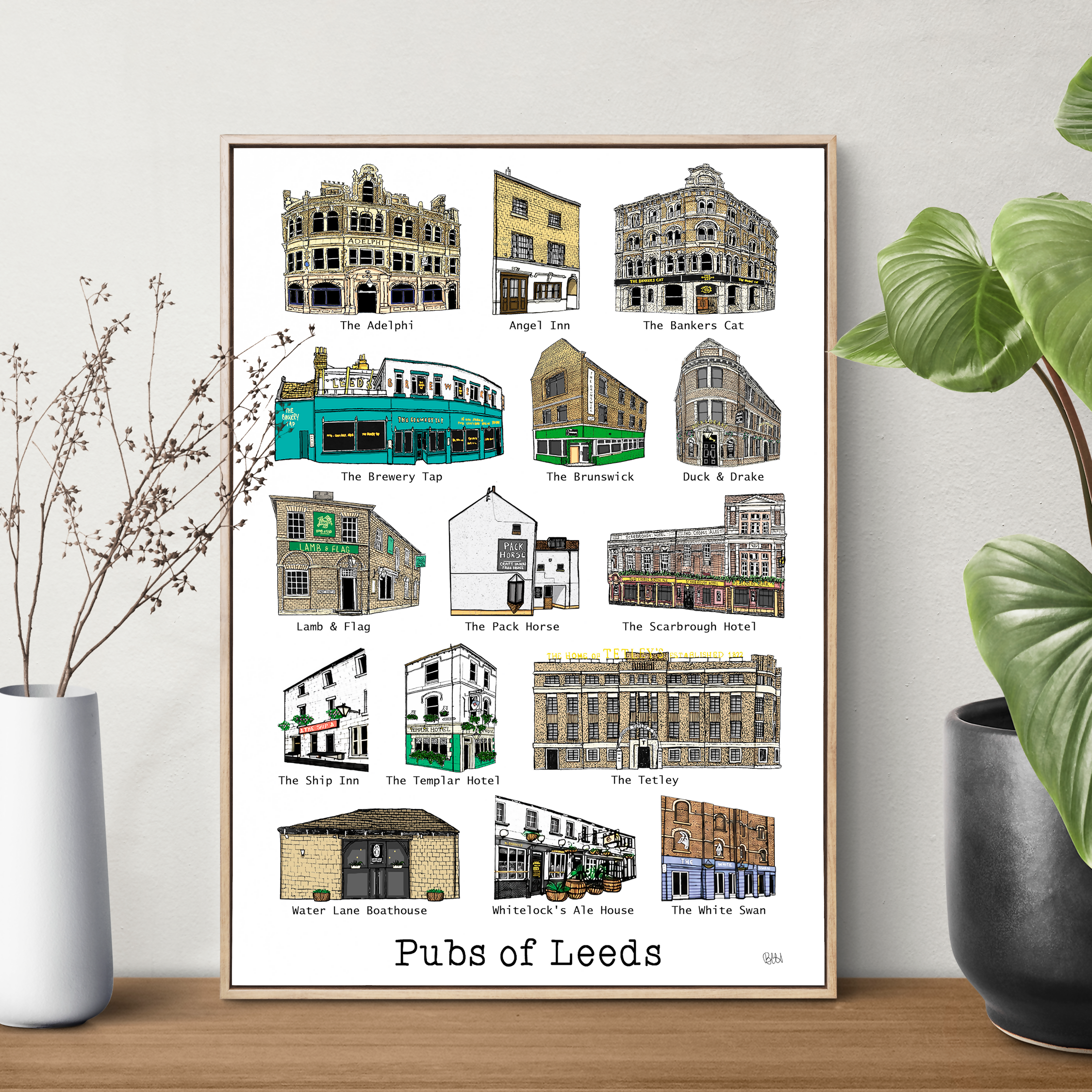 Pubs of Leeds Print