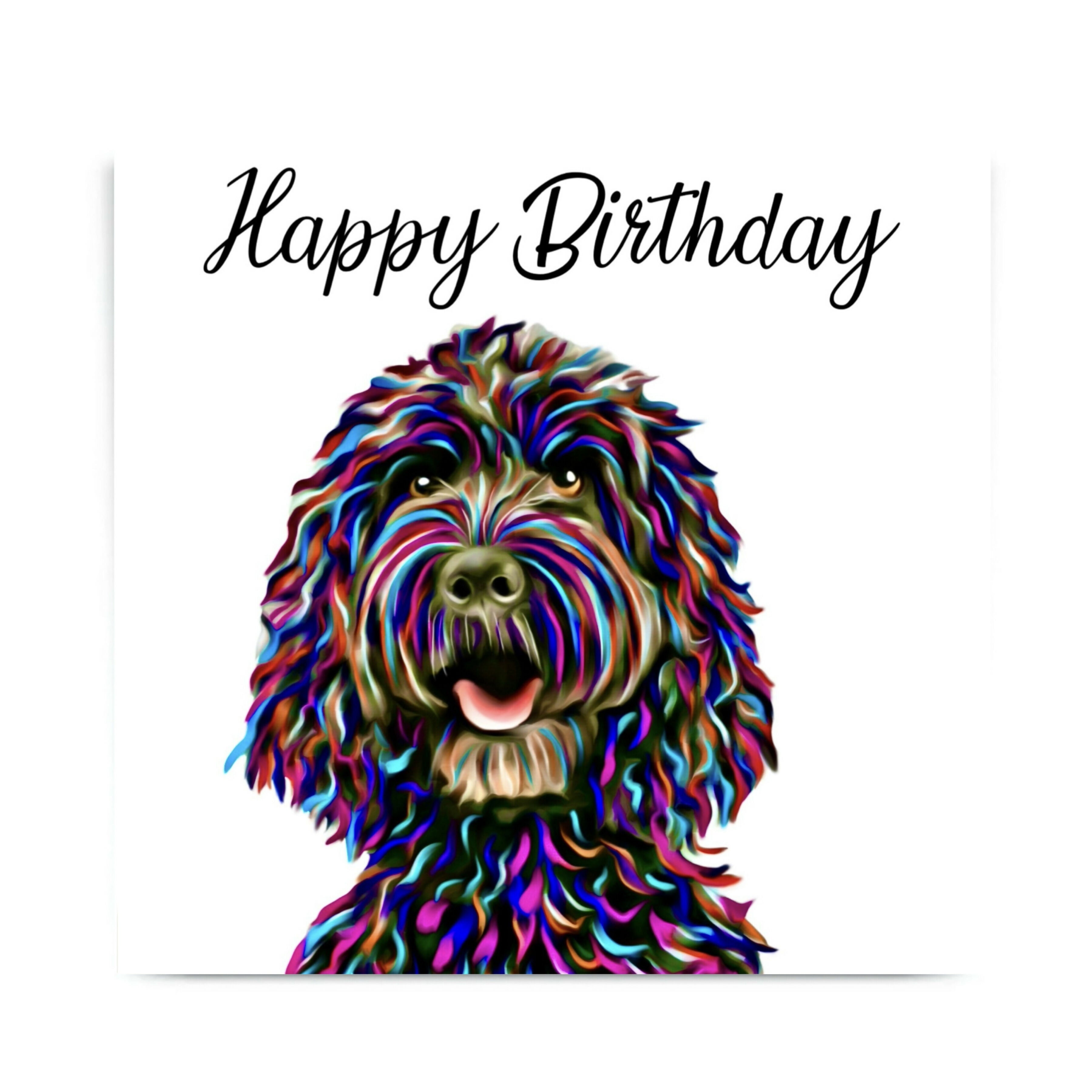 COCKAPOO BLACK DOG GREETINGS CARD