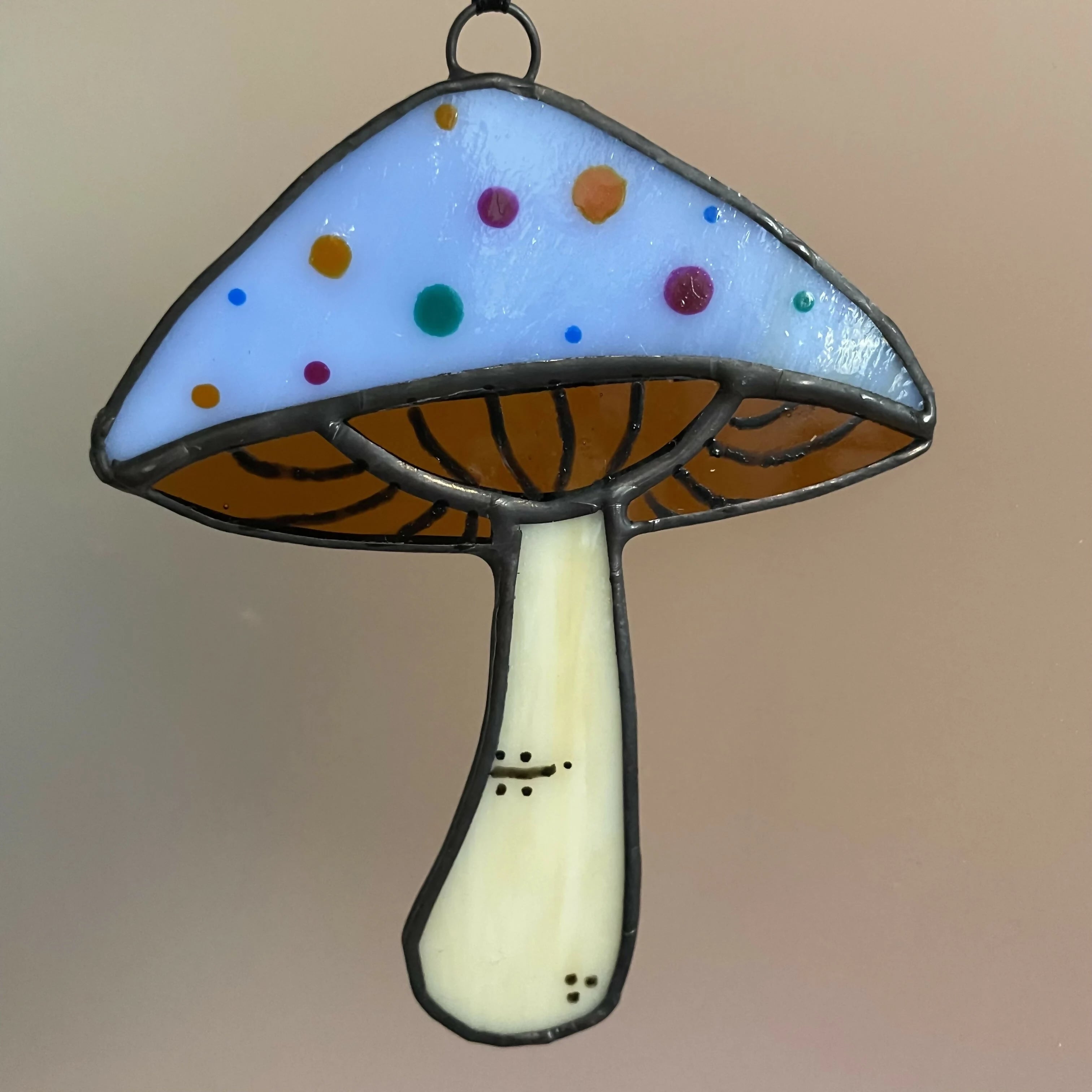 Stained Glass Mushroom Suncatcher
