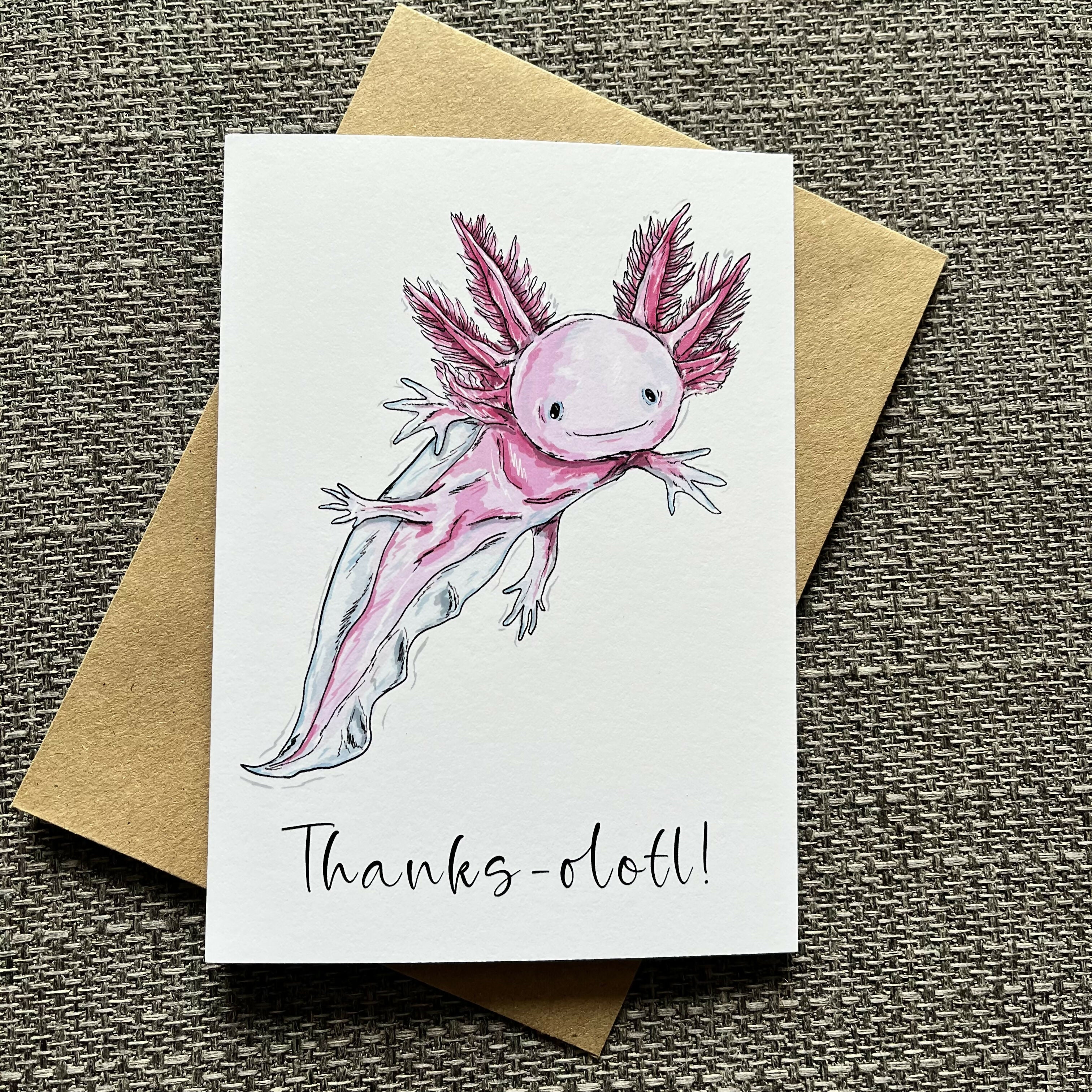 Axolotl Thank You Greetings Card