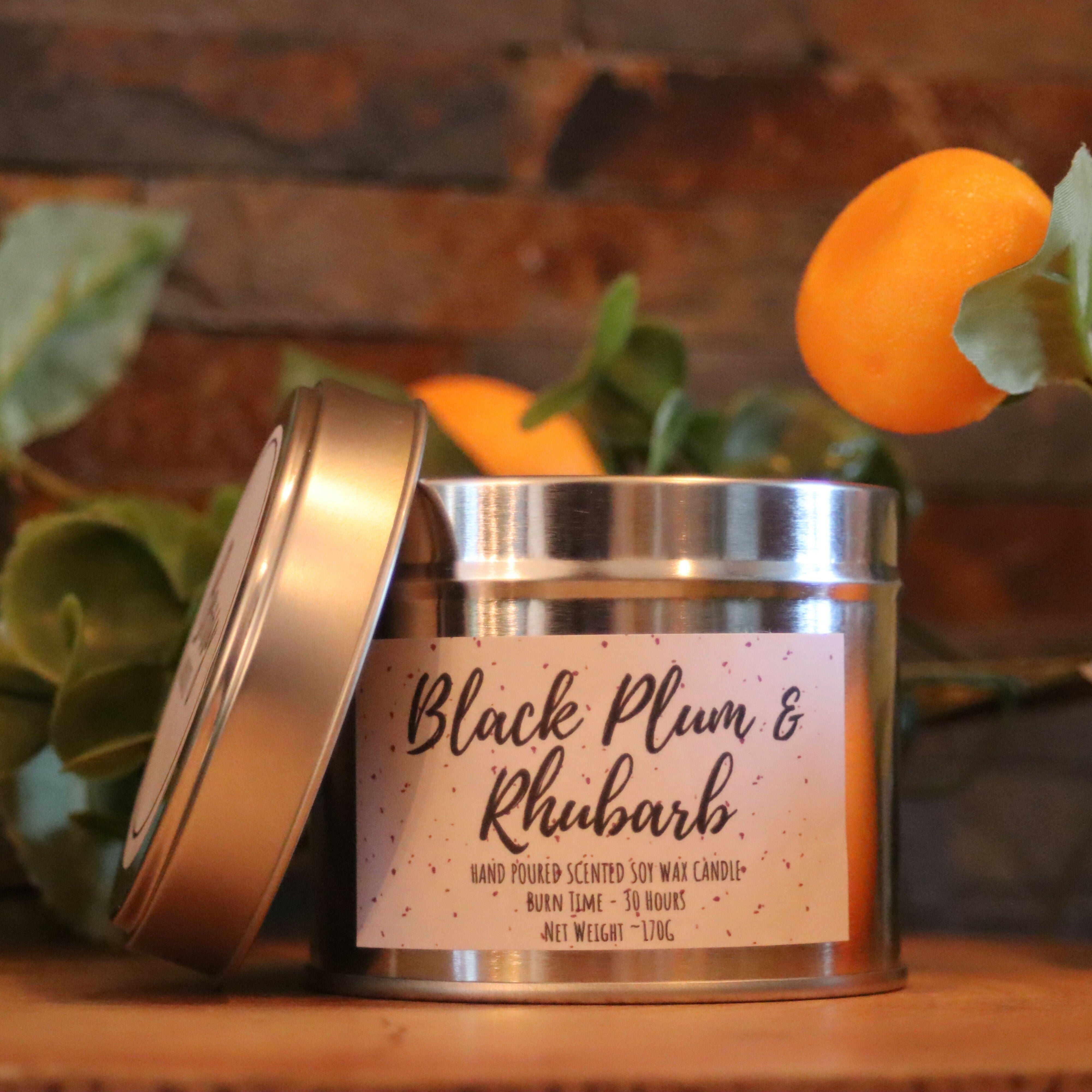 Hand Poured Soy Wax Candle - Black Plum & Rhubarb