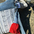 Unique Bag Handbag Made From Upcycled Jeans With Detachable Handle And Wrist Strap Plus Gonk Decoration