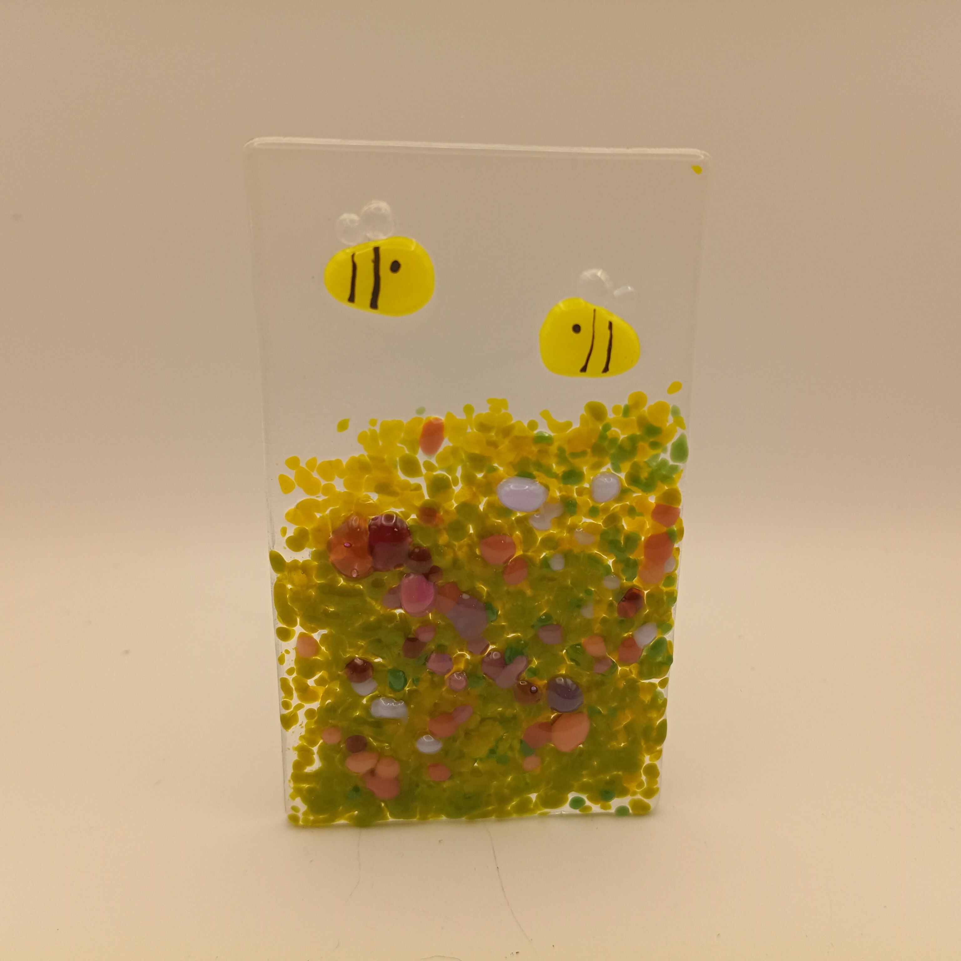 Fused Glass Bee in Meadow Tealight