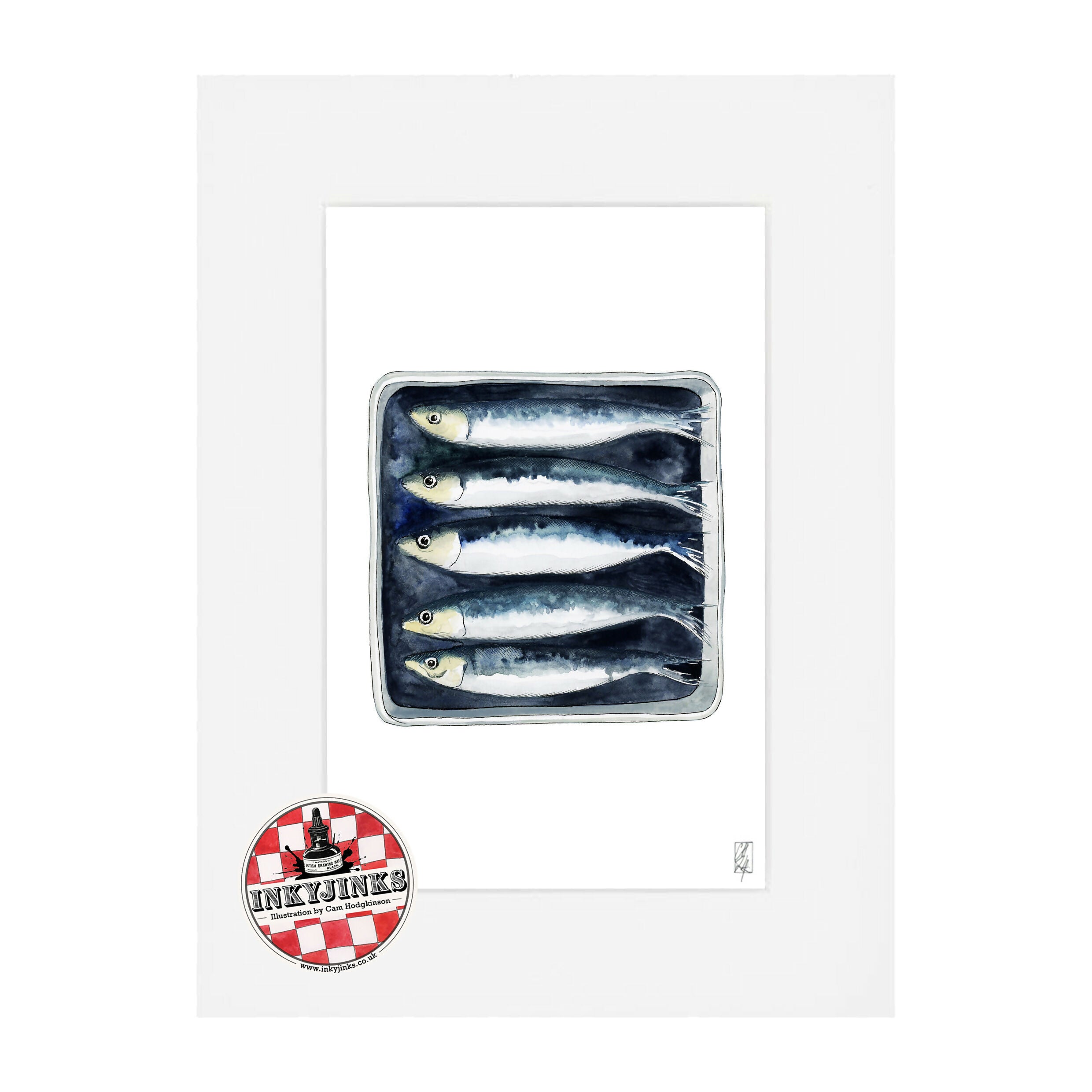 10”x 8” Mounted and Backed Giclée Print of Sardines