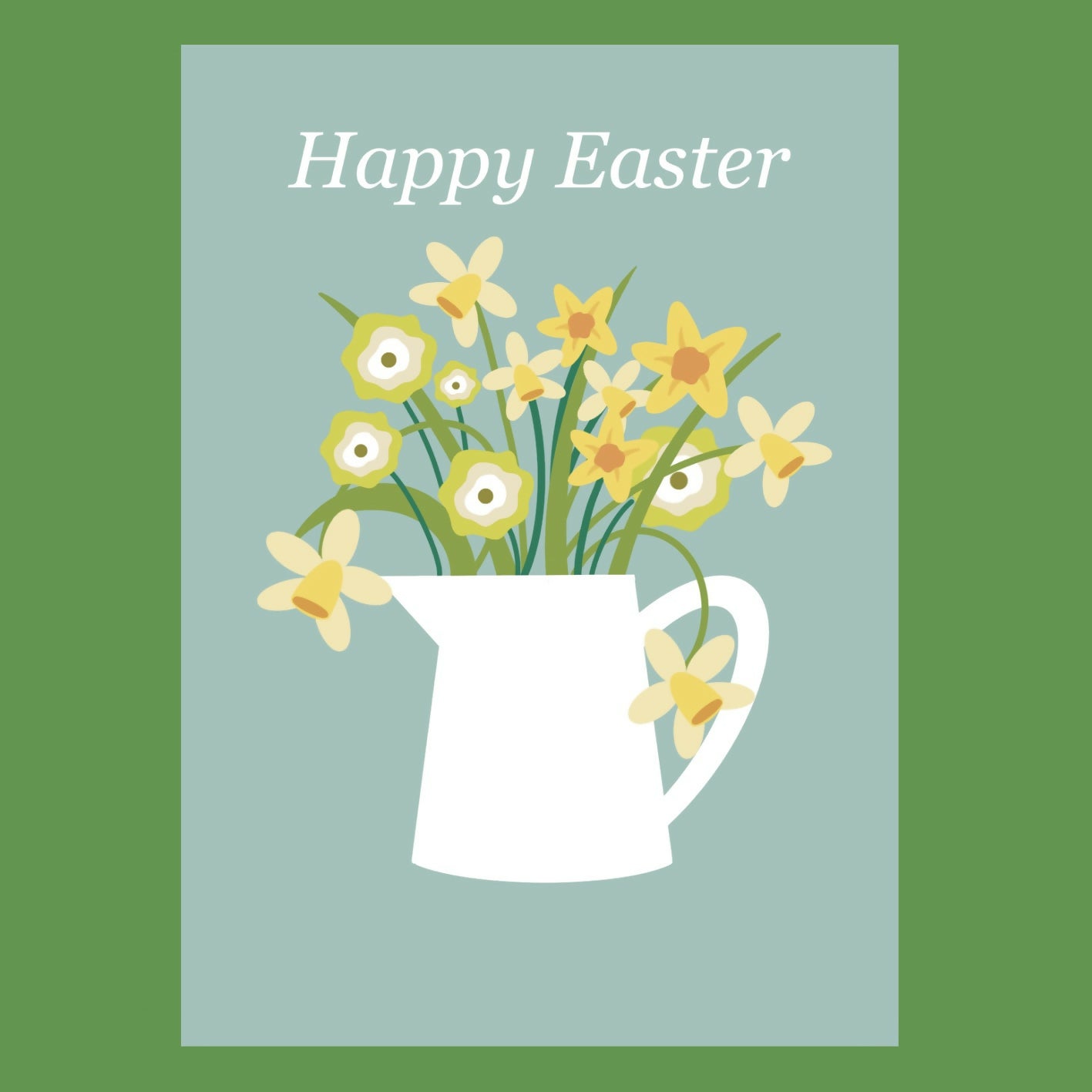 Easter Flowers A6 Greetings Card