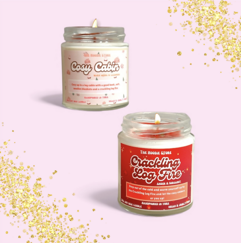 Cosy Cabin Jar Candle - Warm Woods & Cashmere Fragranced Vegan Soy Wax Candle