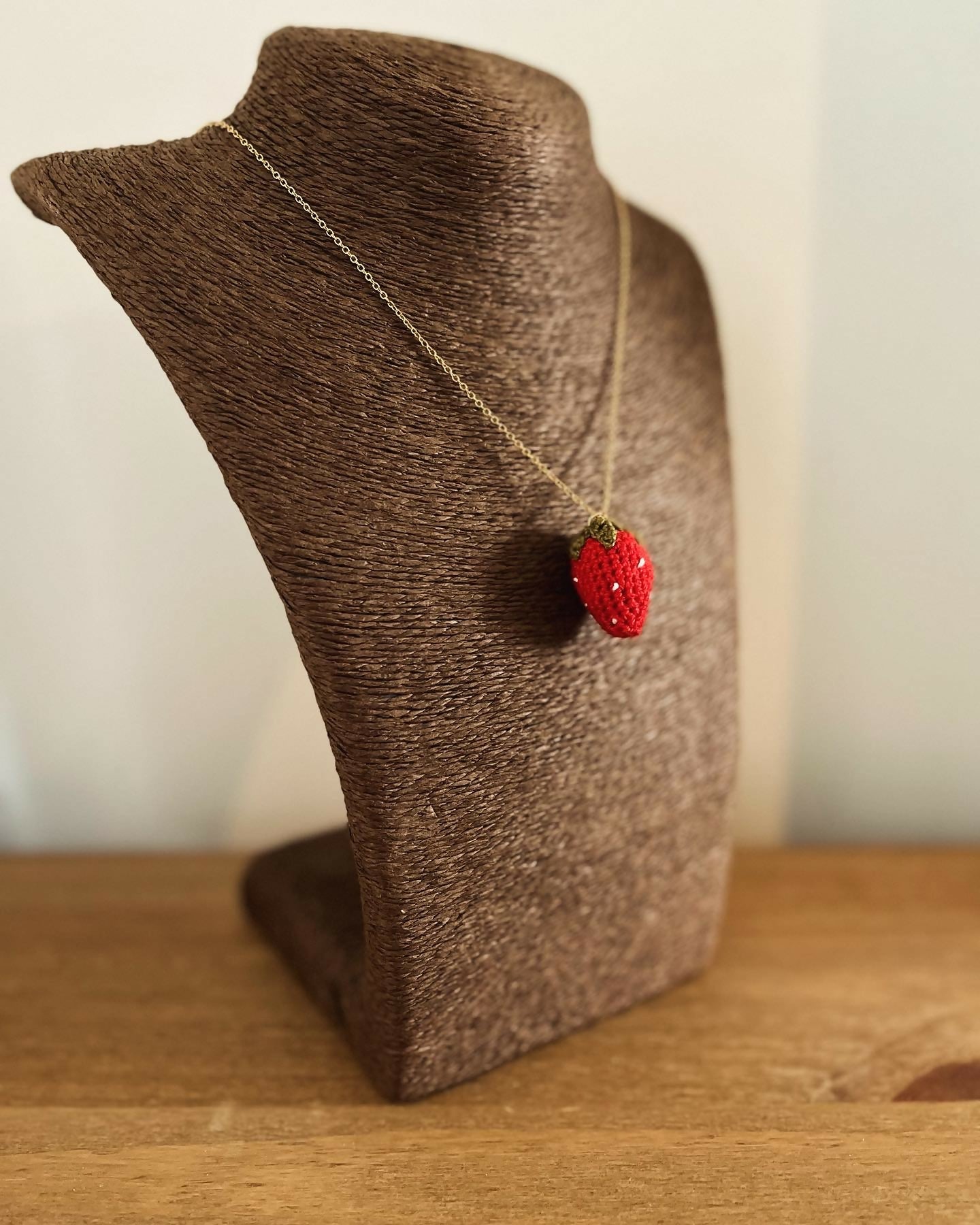 Strawberry Necklace Crochet