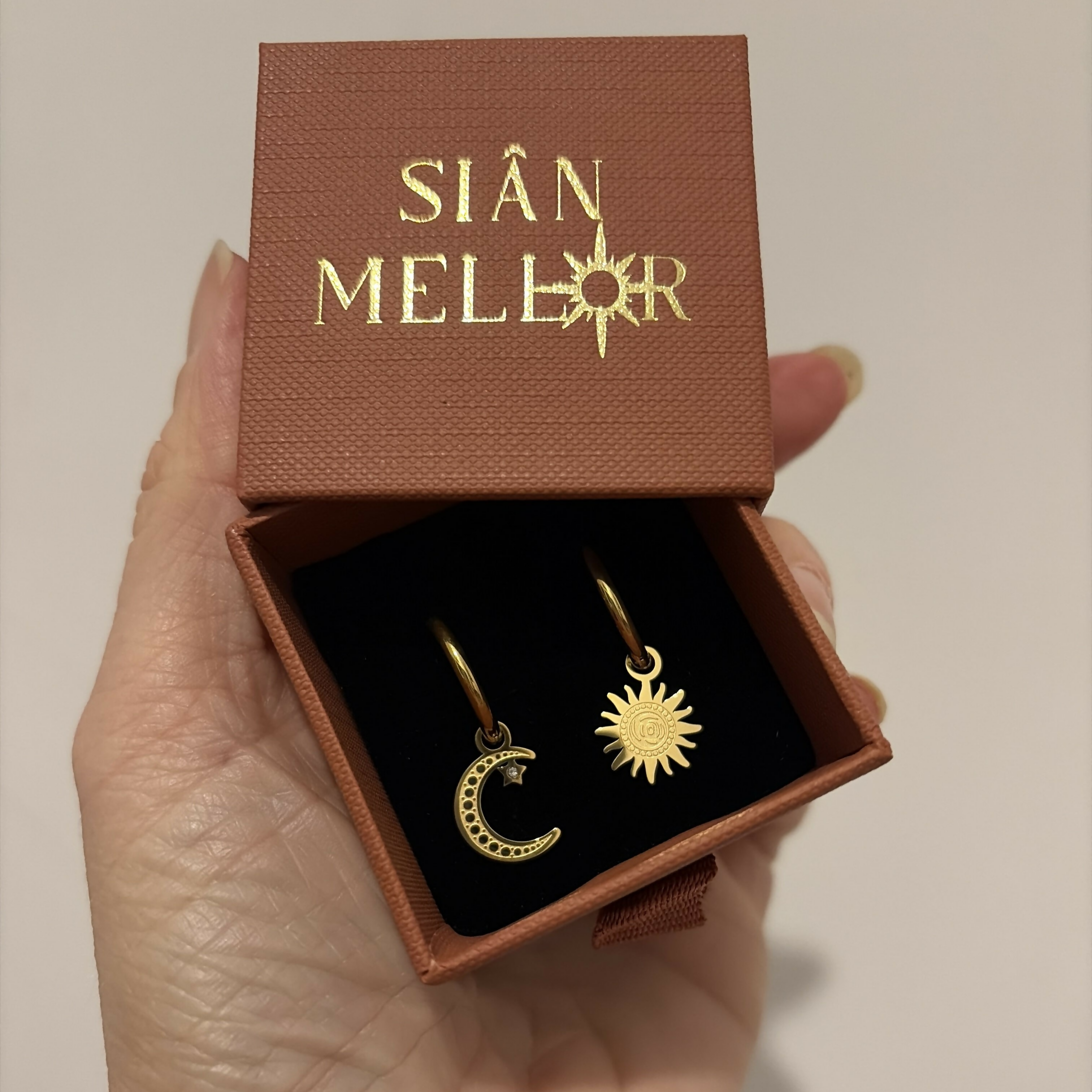 Sun and Moon Hoop Earrings