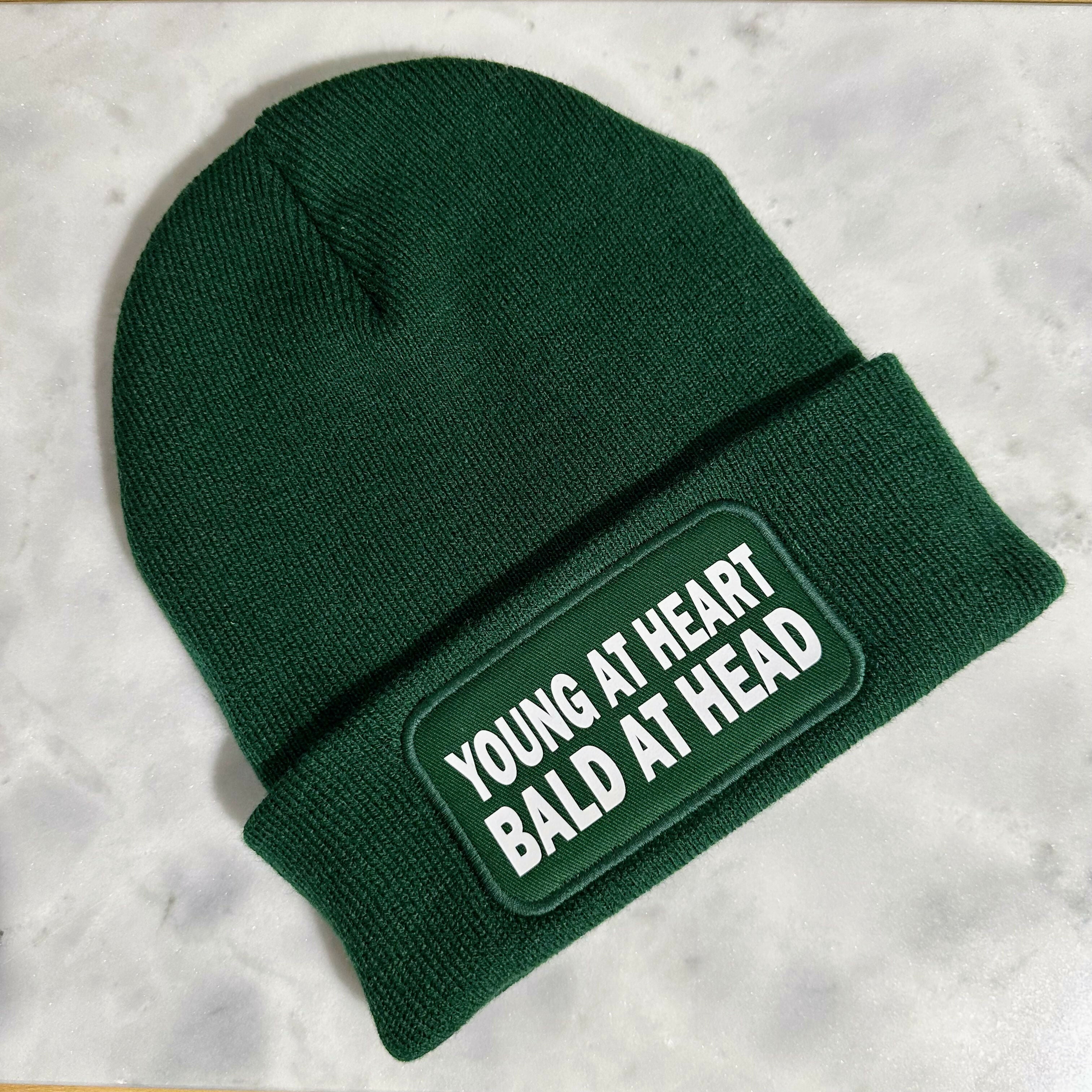 Young At Heart Cuffed Rectangular Patch Beanie Hat