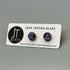 Rainbow Dichroic Fused Glass Sterling Silver Stud Earrings - Handmade by Jade Tapson Glass.