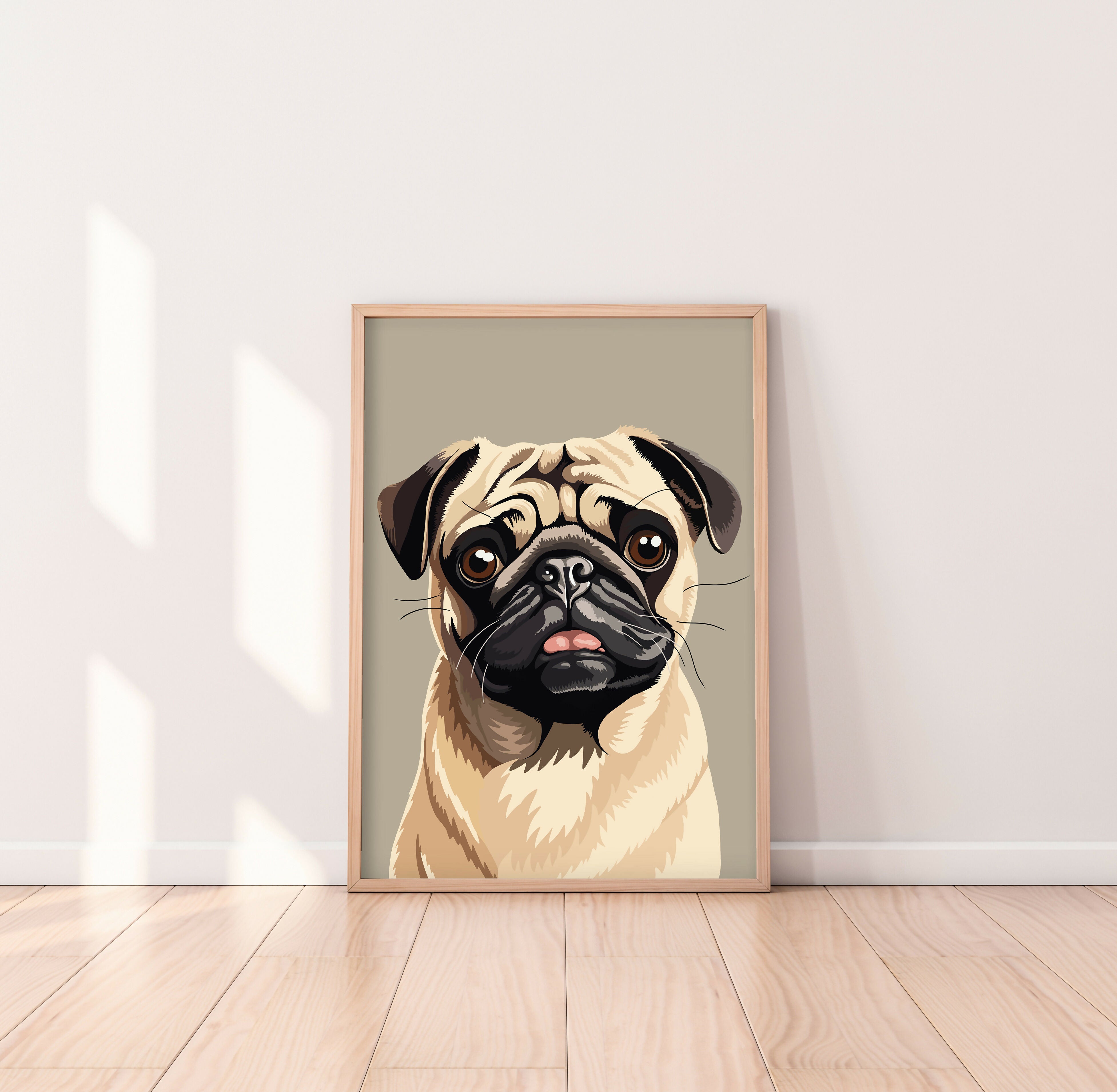 Pug Beige Dog Art Print