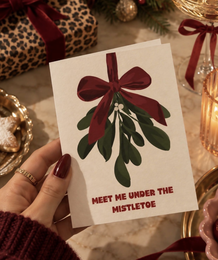 Hand Drawn Mistletoe Christmas Card